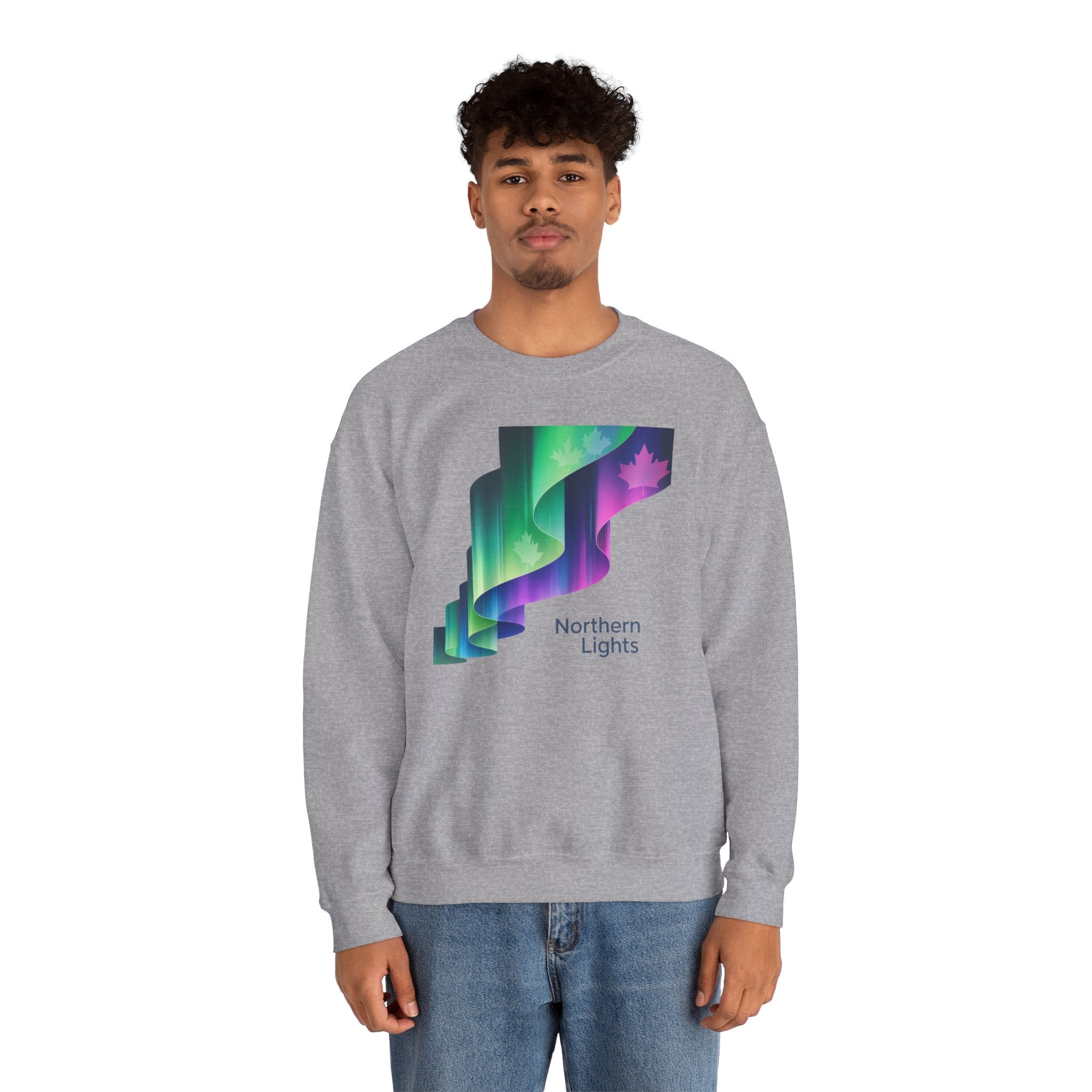 Northern Lights Crewneck Sweatshirt — Aurora Graphic Pullover