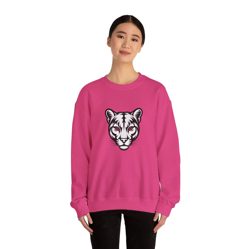 Cougar Face Crewneck Sweatshirt — Minimal Graphic