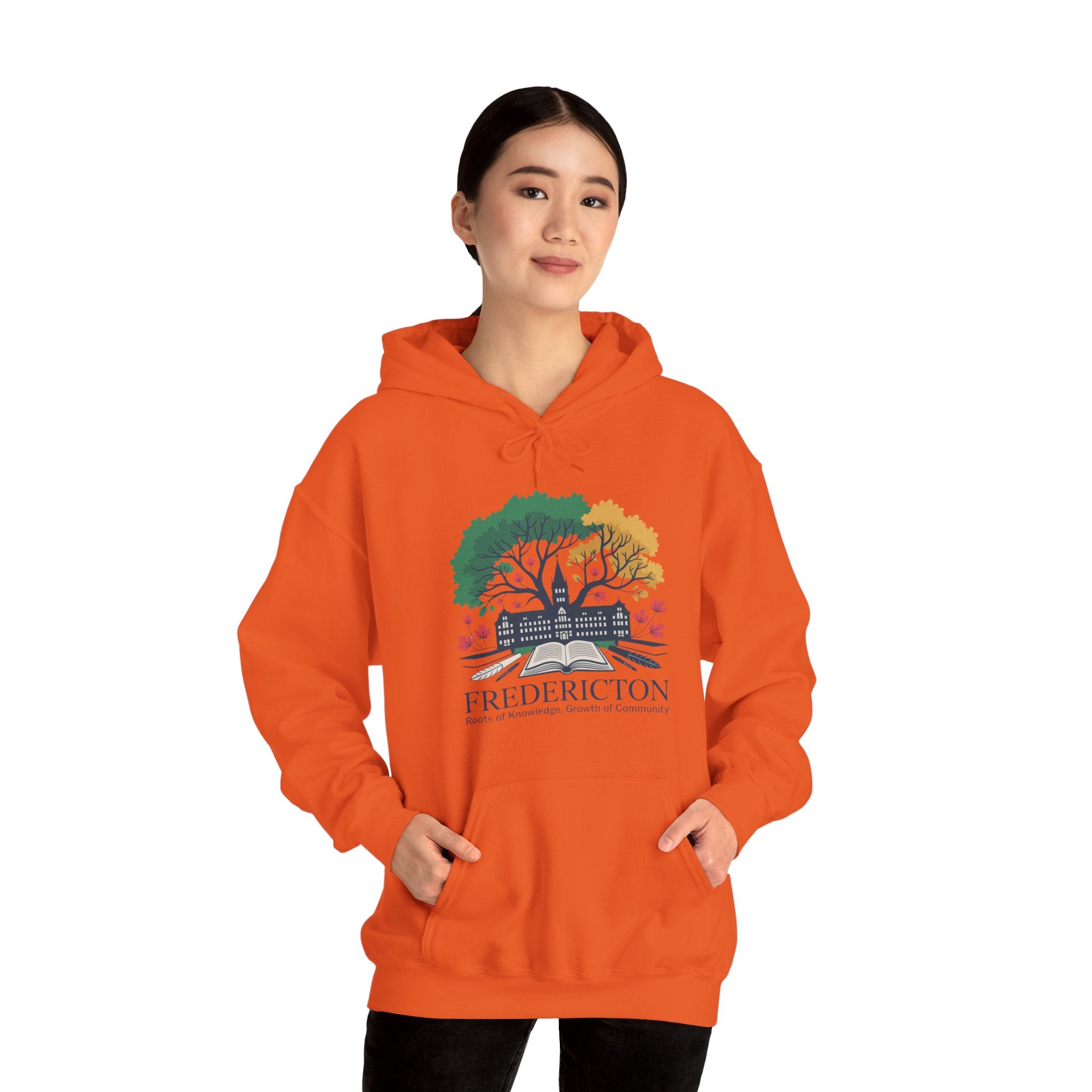 Fredericton Seasonal Tree Hoodie - Cityscape Autumn/Winter Sweatshirt