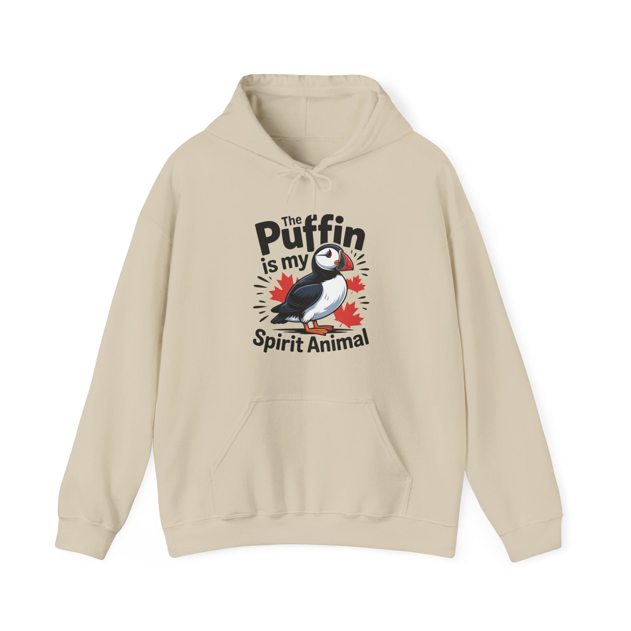 Puffin Spirit Animal Hoodie — "The Puffin is my Spirit Animal" Cute Bird Graphic Hooded Sweatshirt