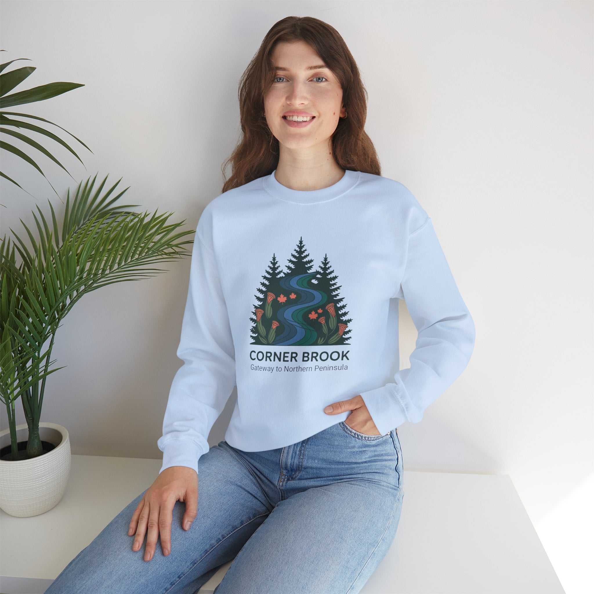 Crewneck Sweatshirt — Corner Brook Scenic River Design