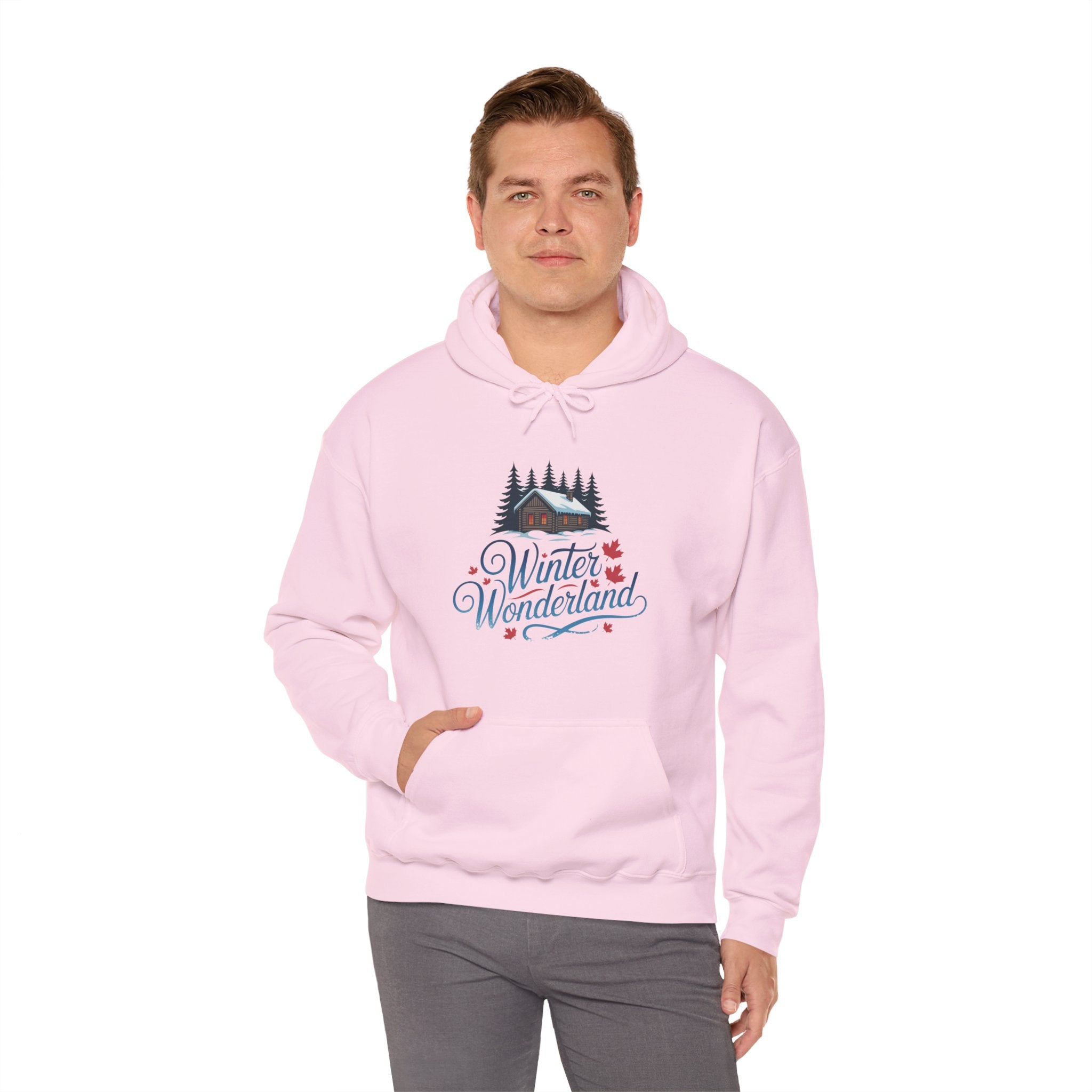 Winter Wonderland Hoodie — Cozy Cabin Snow Scene Hooded Sweatshirt