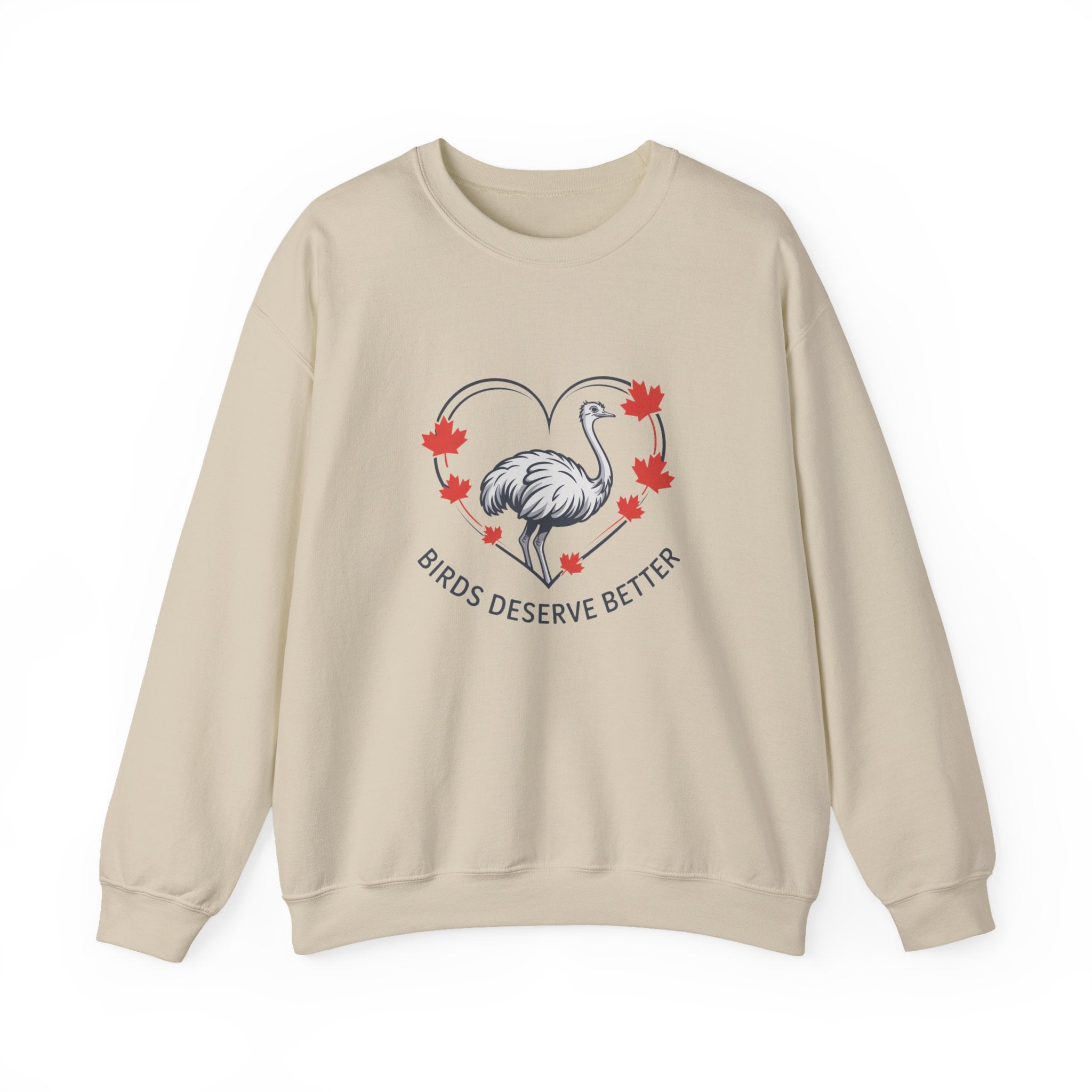 'Birds Deserve Better' Flamingo Heart Crewneck Sweatshirt