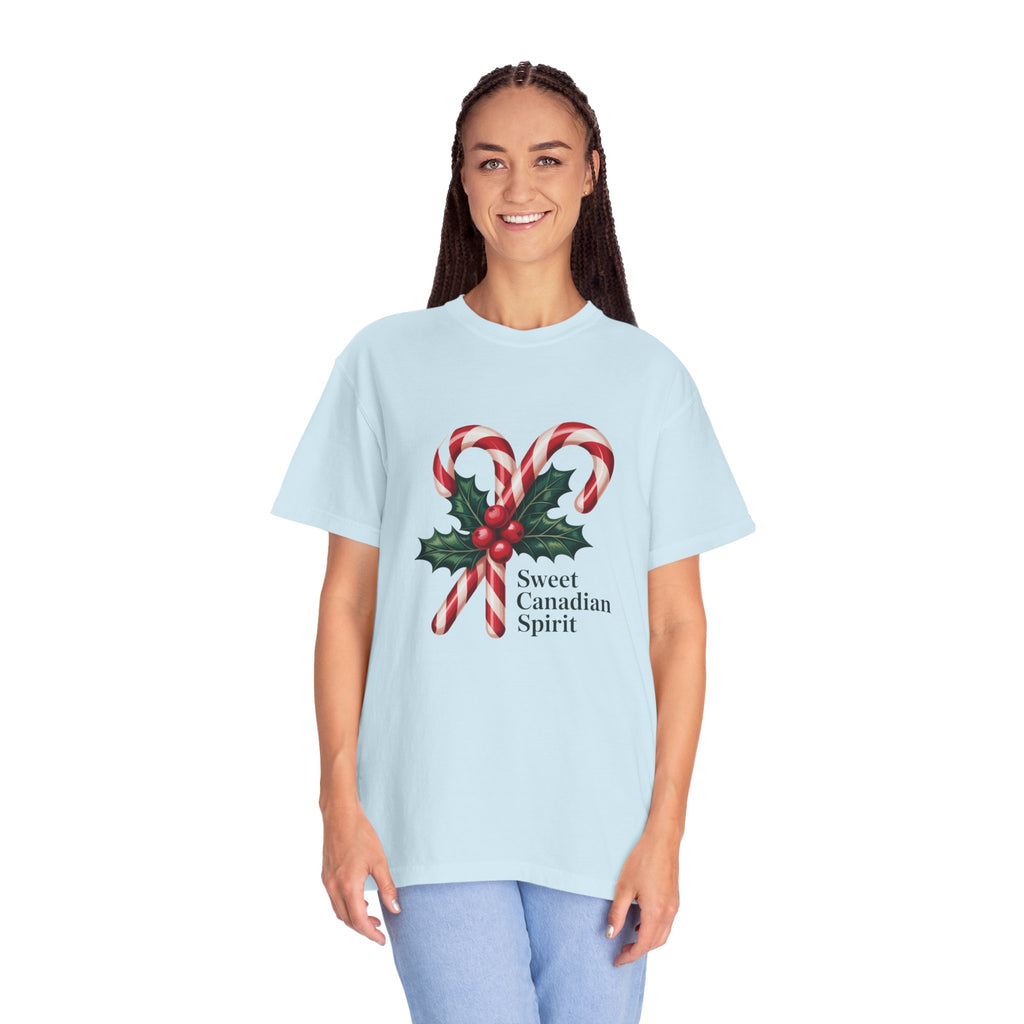 "Sweet Canadian Spirit" - Candy Cane Holiday T Shirt