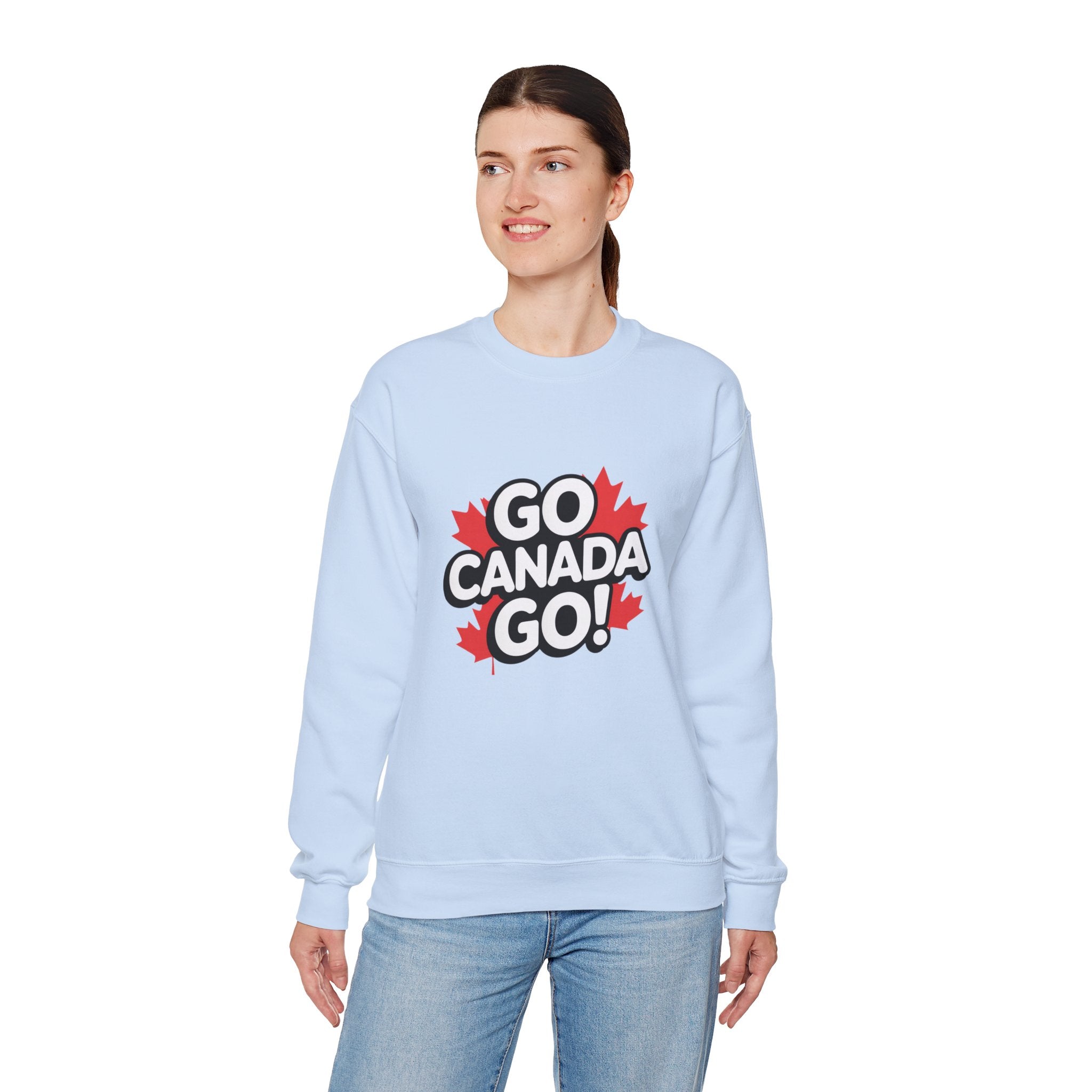 Go Canada Go! Crewneck Sweatshirt — Canadian Pride Maple Leaf Pullover