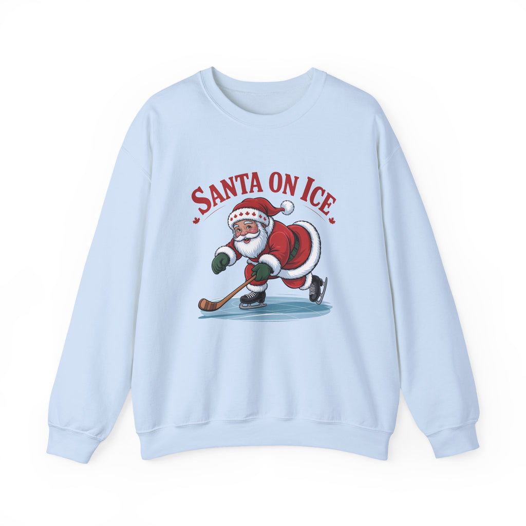 Santa on Ice Sweatshirt — Funny Hockey Santa Christmas Crewneck