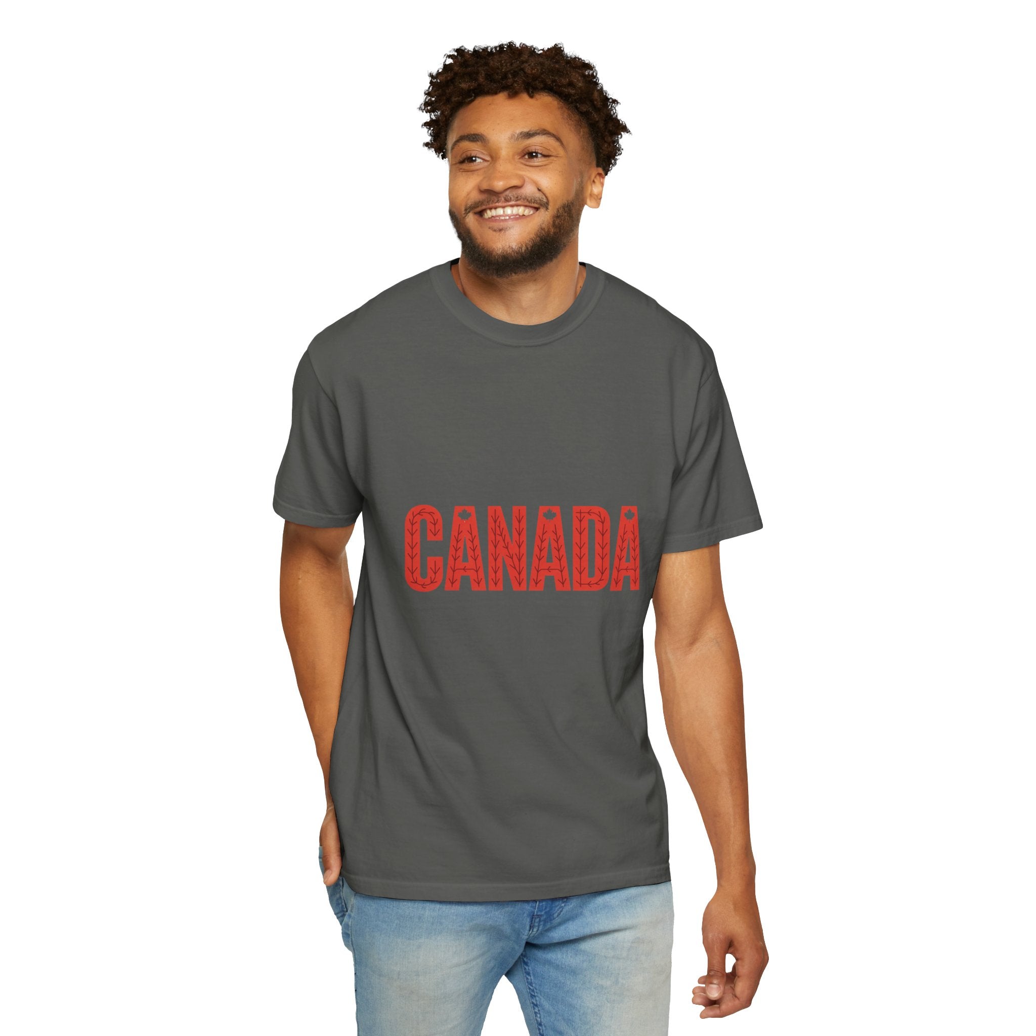 Canada Vintage-Style Graphic T-Shirt — Distressed Maple Lettering