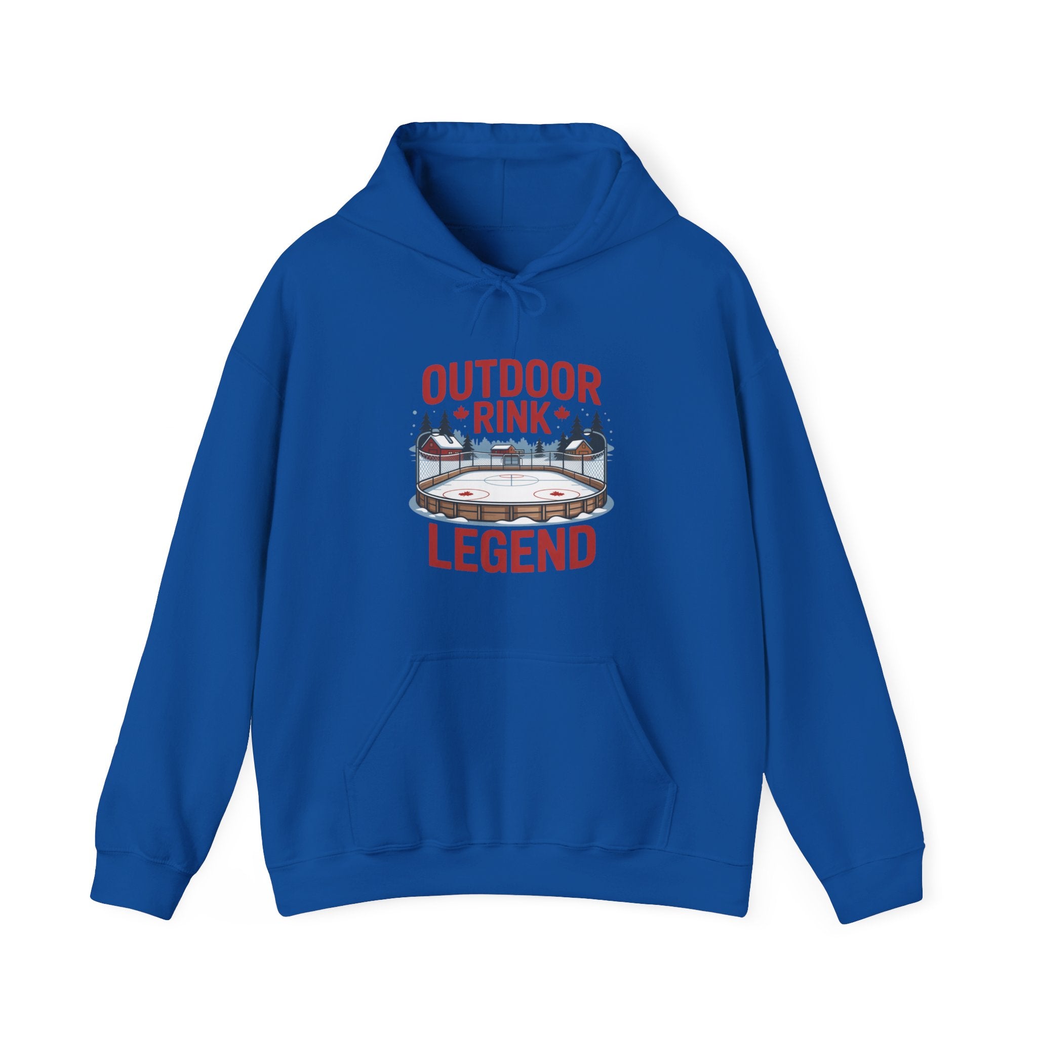 Outdoor Rink Legend Hoodie — Vintage Ice Skating Graphic Pullover