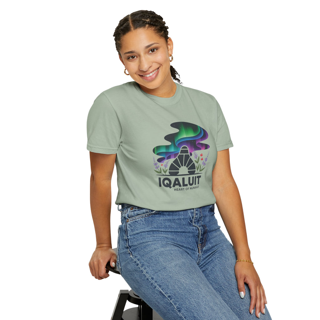 Iqaluit Northern Lights T-Shirt – Heart of Nunavut Souvenir Tee