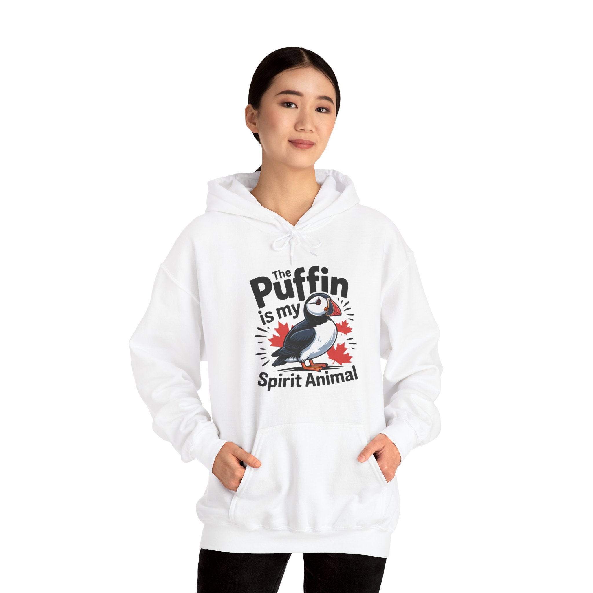 Puffin Spirit Animal Hoodie — "The Puffin is my Spirit Animal" Cute Bird Graphic Hooded Sweatshirt