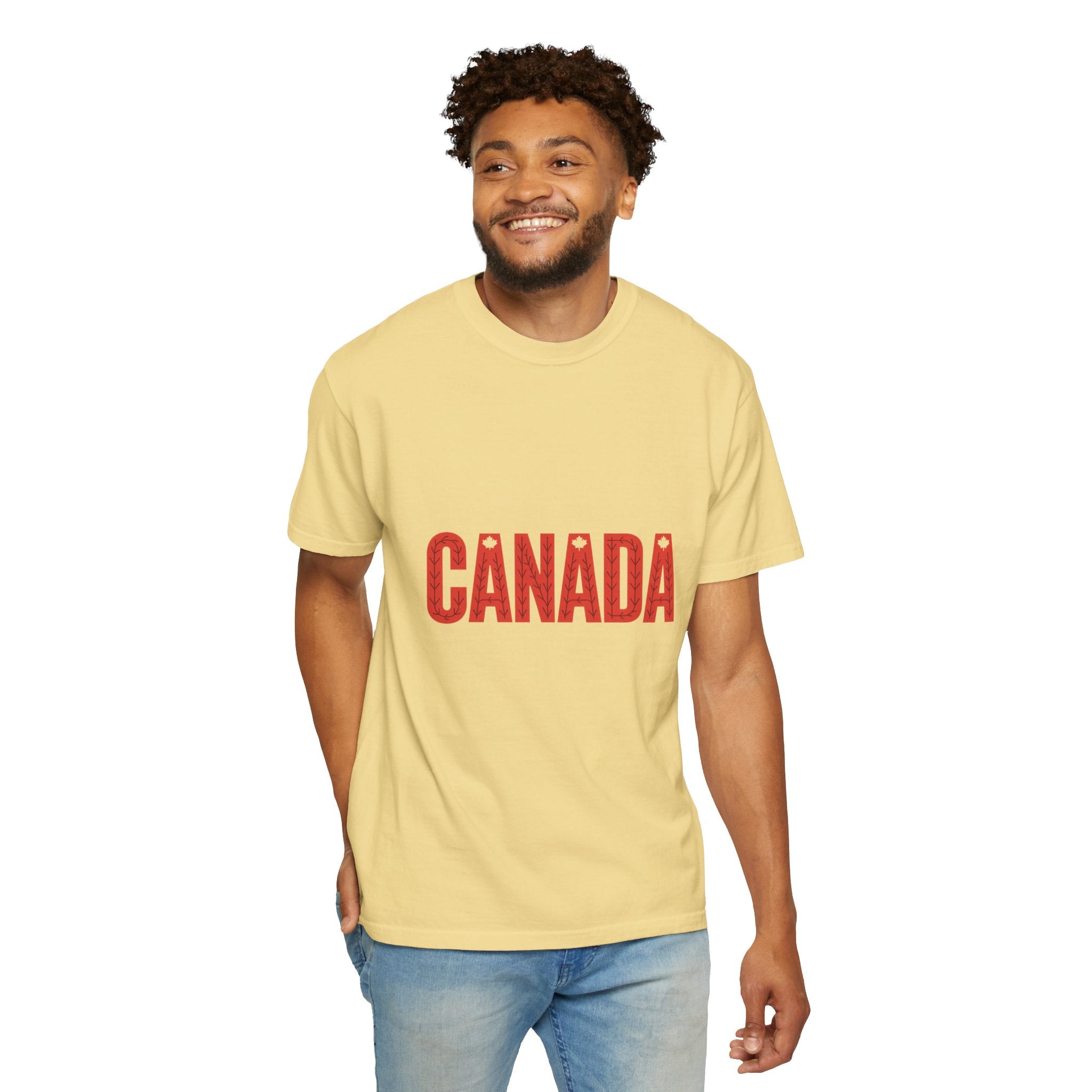 Canada Vintage-Style Graphic T-Shirt — Distressed Maple Lettering