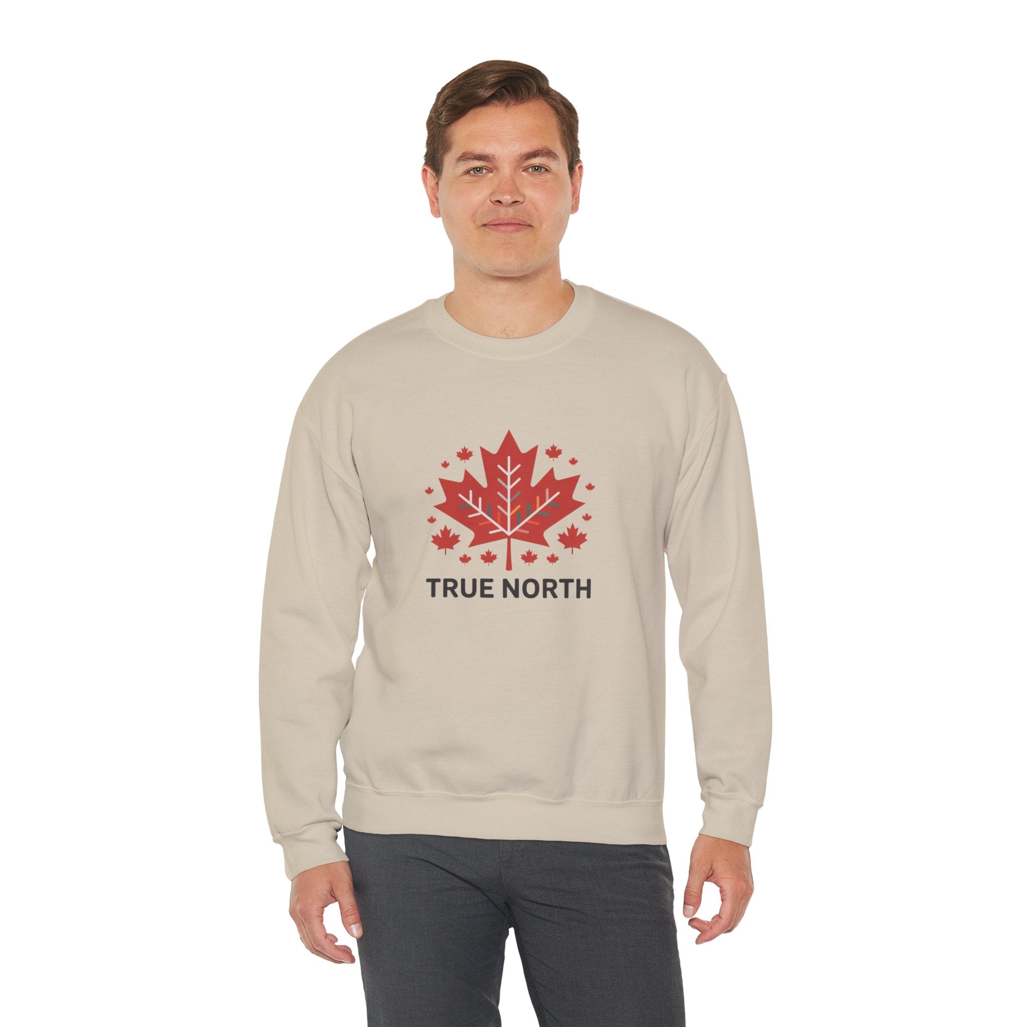 Crewneck Sweatshirt — True North Maple Leaf Graphic