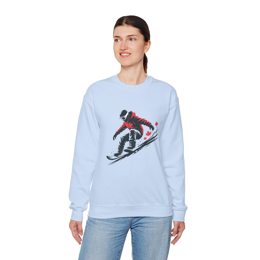 Snowboarder Graphic Sweatshirt – Red Jacket Winter Snowboarding Crewneck