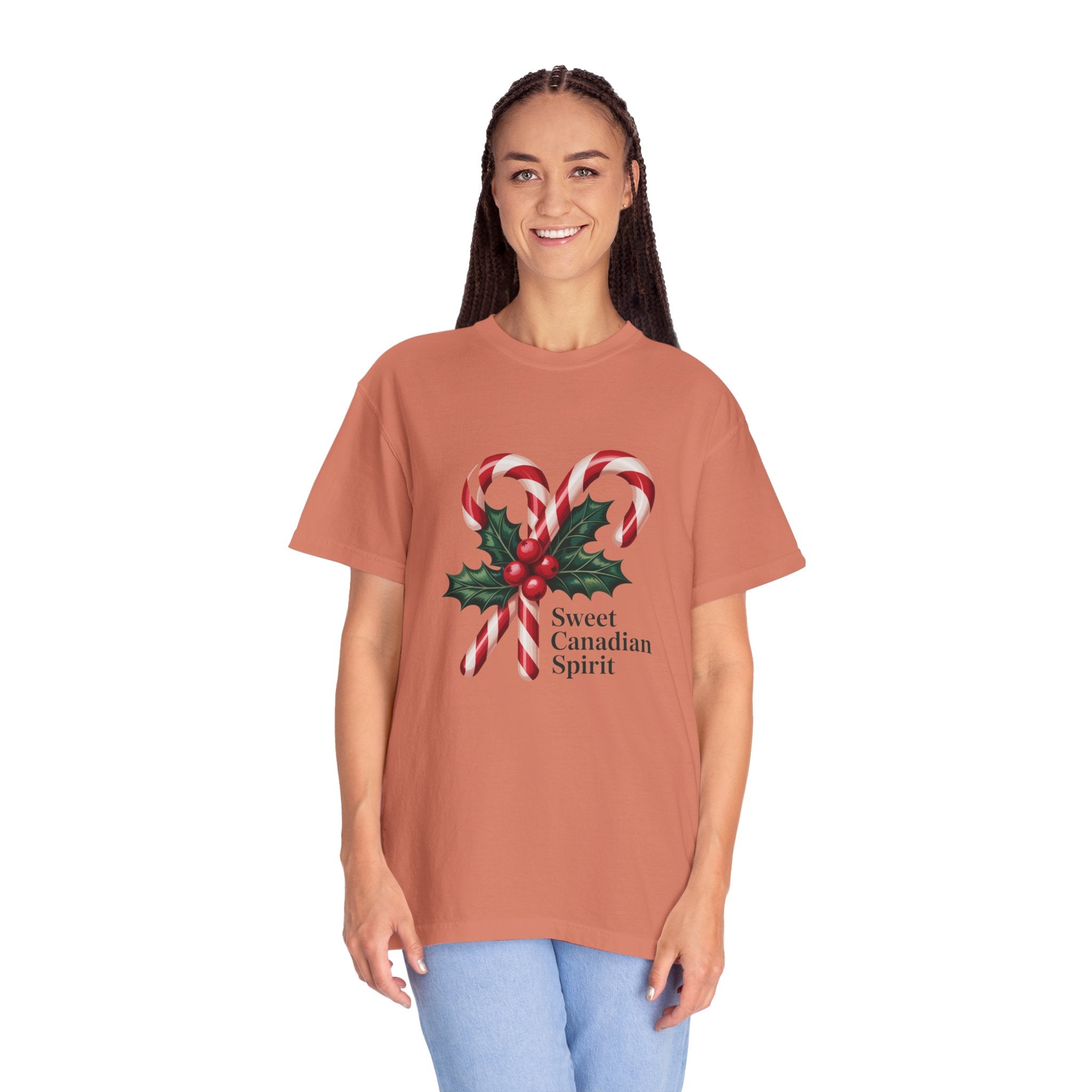 "Sweet Canadian Spirit" - Candy Cane Holiday T Shirt