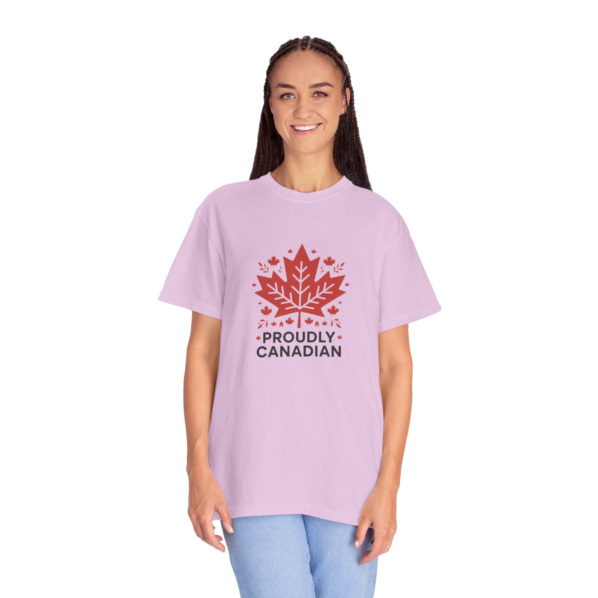 Proudly Canadian T-Shirt — Red Maple Leaf Patriotic Tee