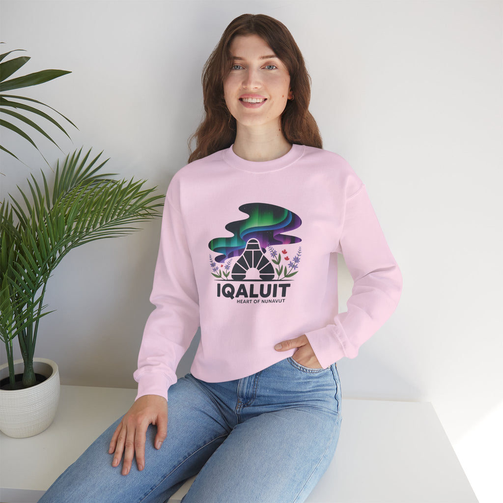 Iqaluit Northern Lights Sweatshirt – Heart of Nunavut Souvenir Crewneck