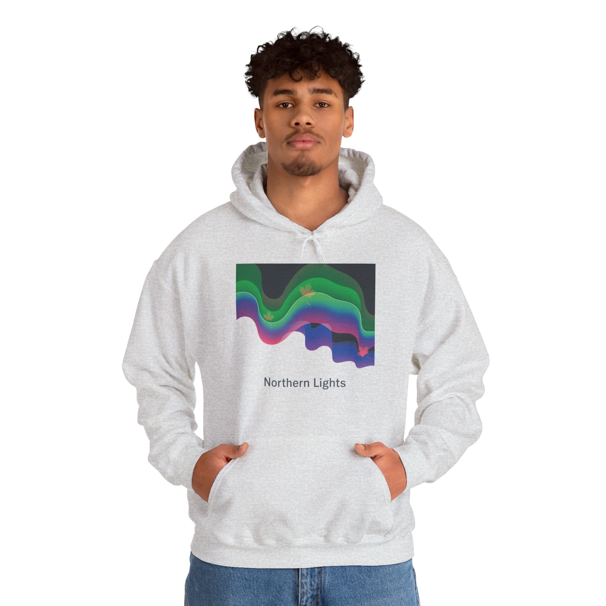 Northern Lights Hoodie — Abstract Aurora Graphic Pullover