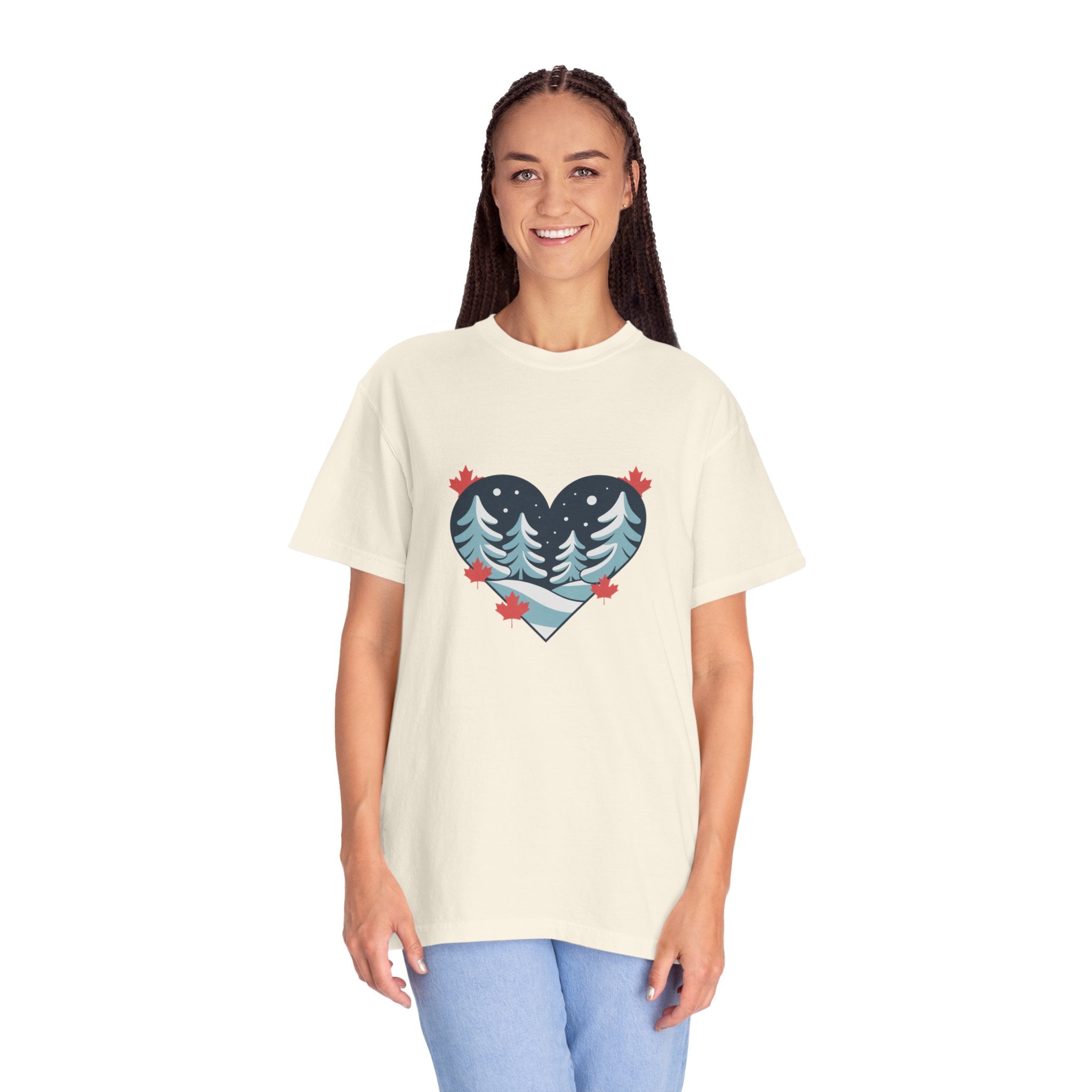 Heart Pine Forest T-Shirt — Winter Woodland Nature Tee