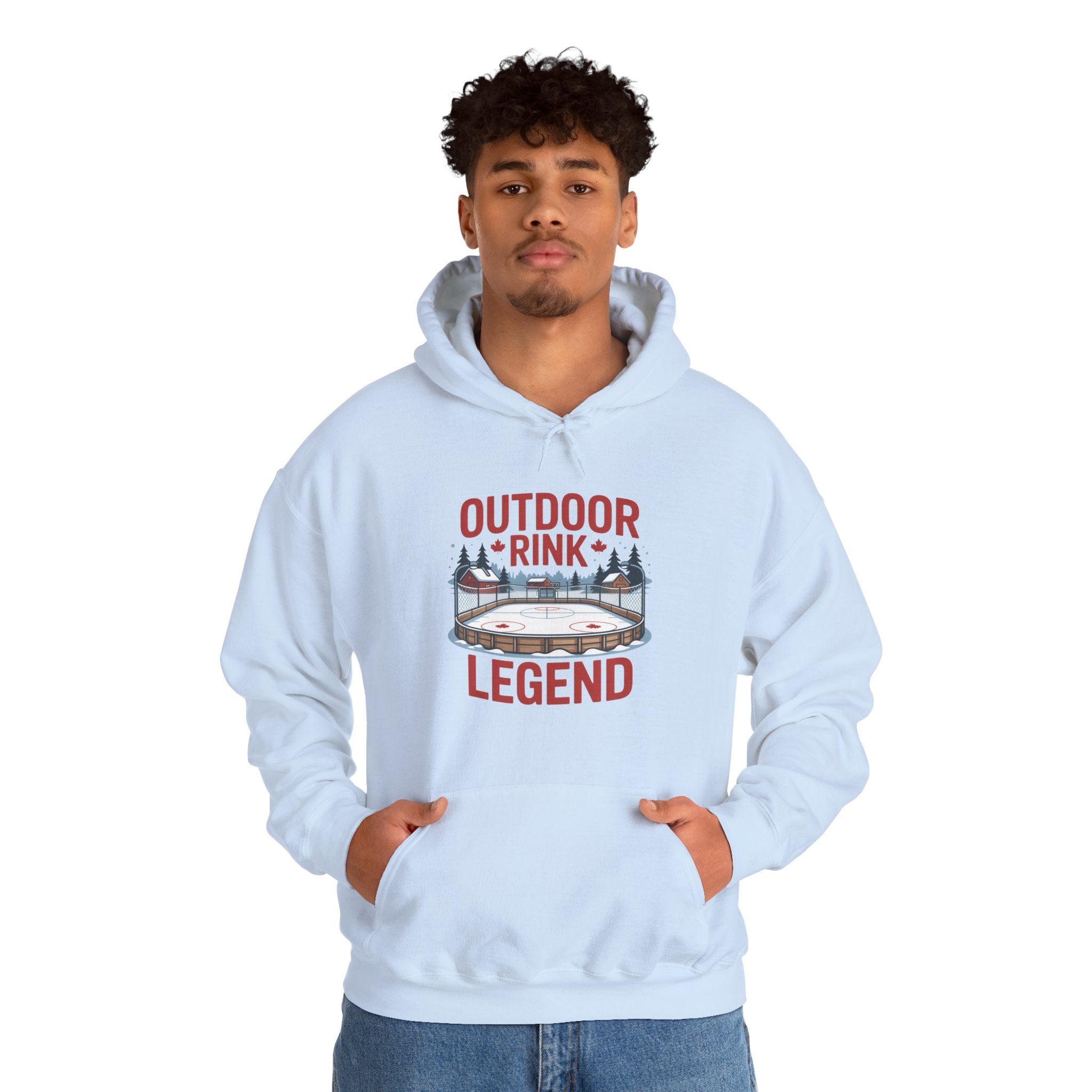 Outdoor Rink Legend Hoodie — Vintage Ice Skating Graphic Pullover