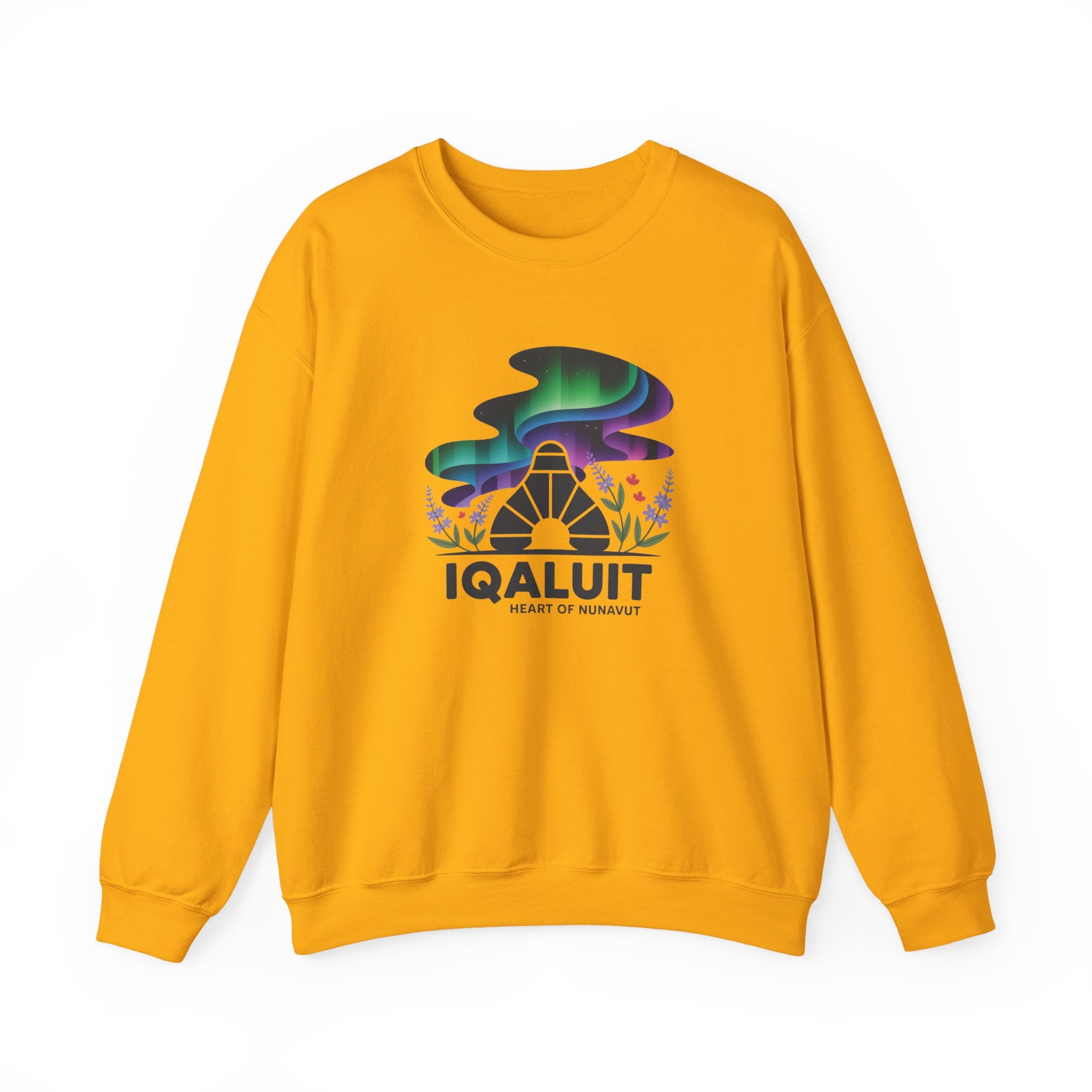 Iqaluit Northern Lights Sweatshirt – Heart of Nunavut Souvenir Crewneck