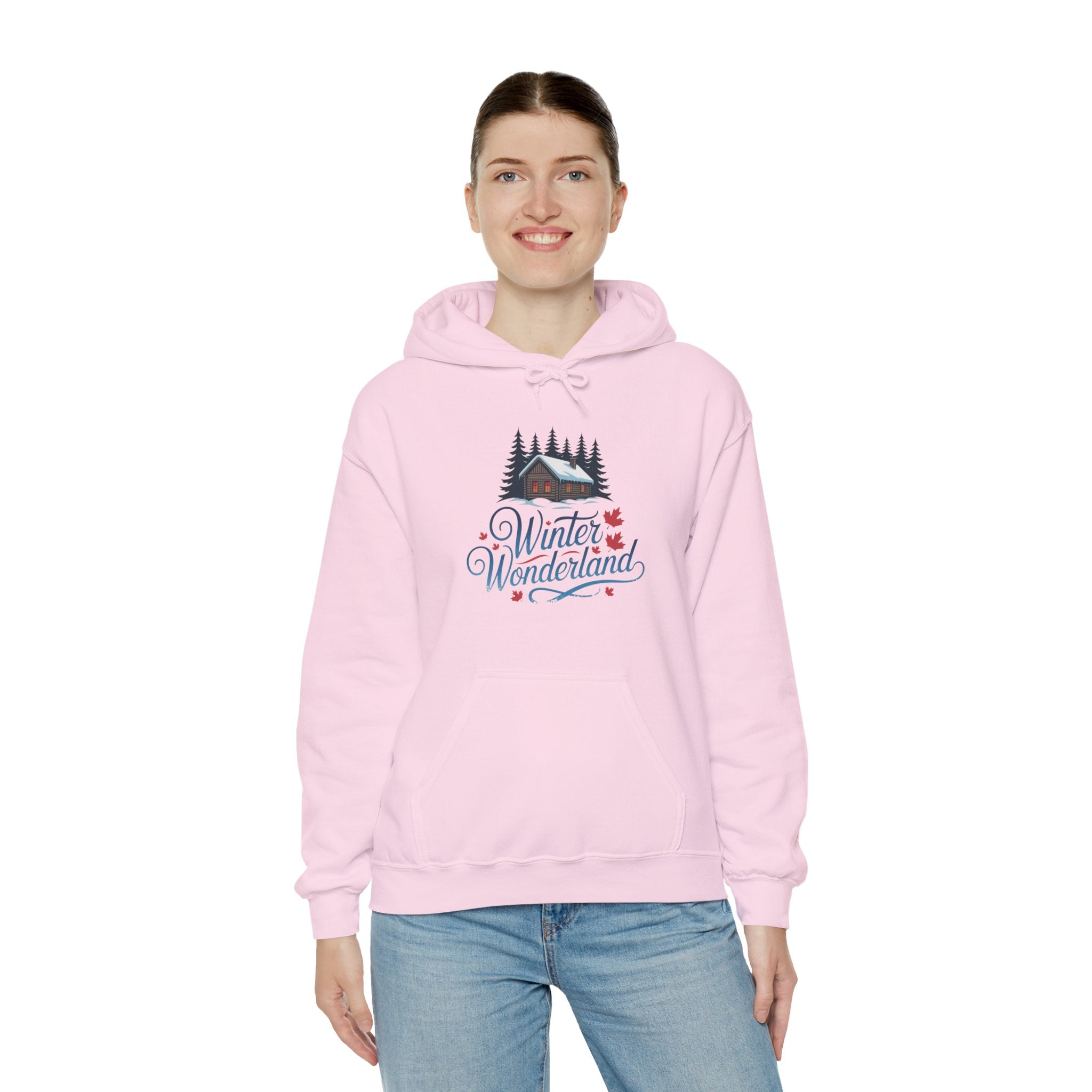 Winter Wonderland Hoodie — Cozy Cabin Snow Scene Hooded Sweatshirt