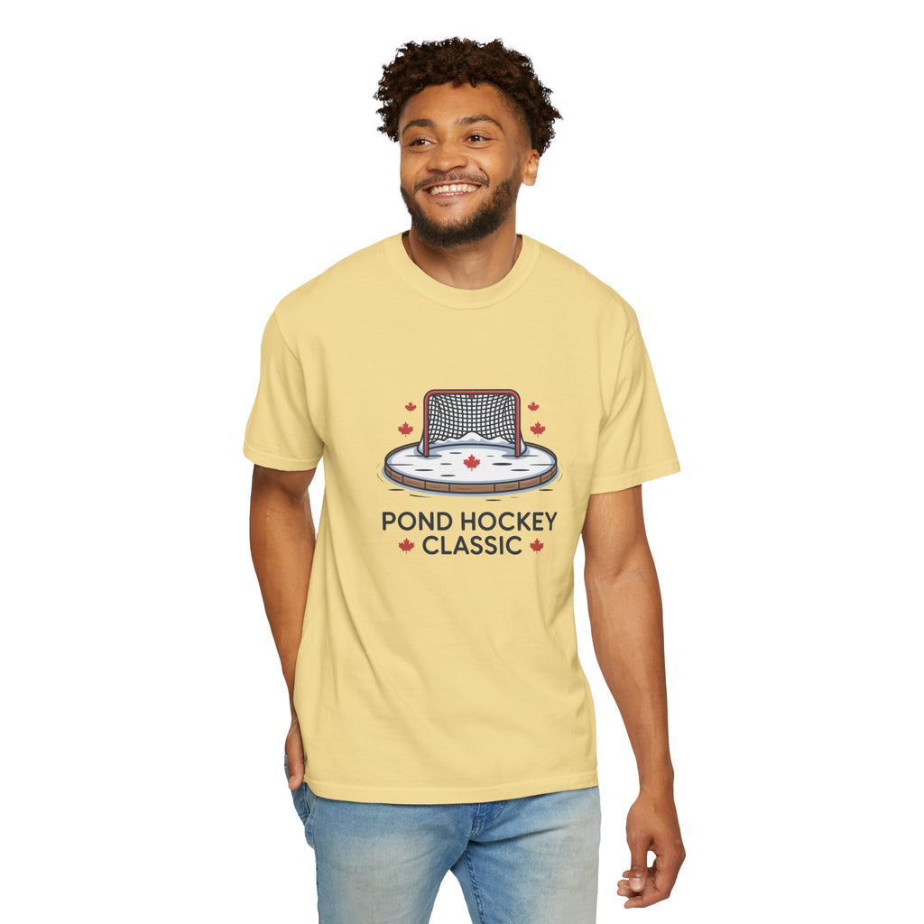 Pond Hockey Classic T-Shirt — Retro Ice Rink Hockey Graphic Tee
