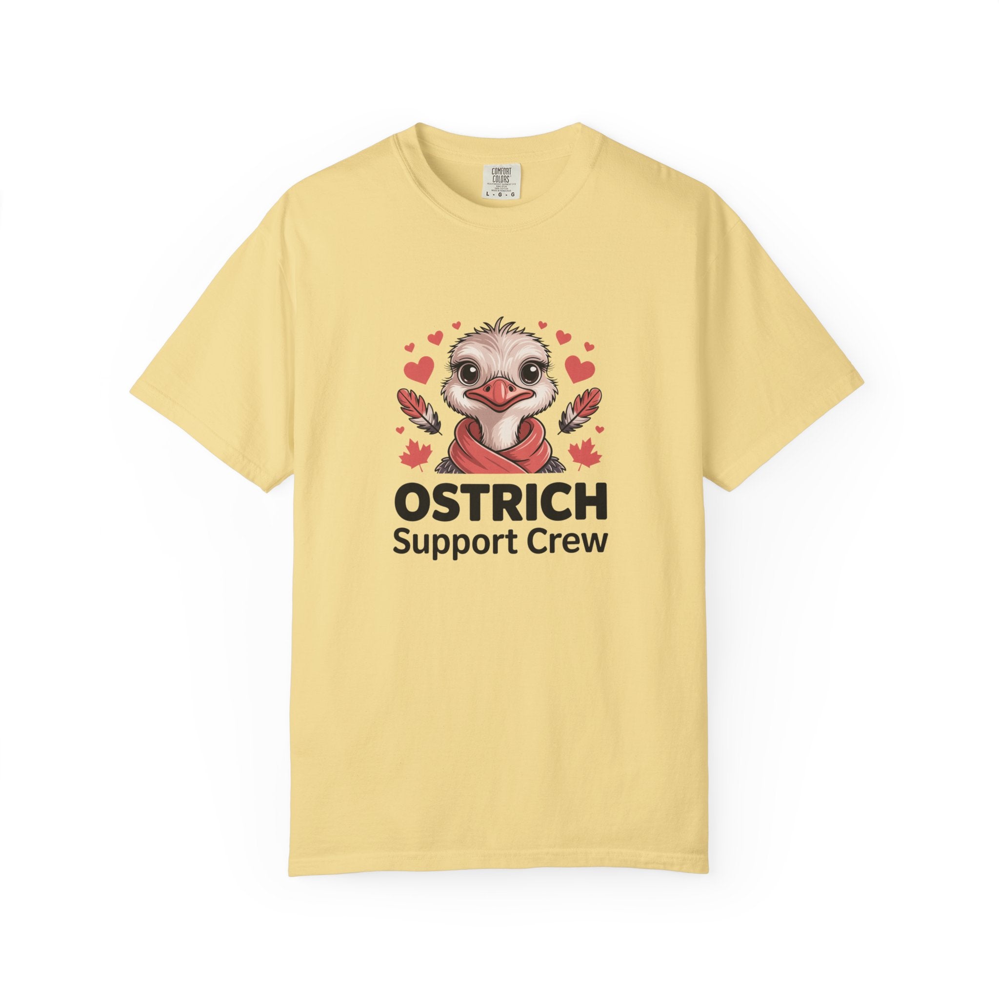 Ostrich Support Crew T-Shirt — Cute Ostrich Valentine Tee
