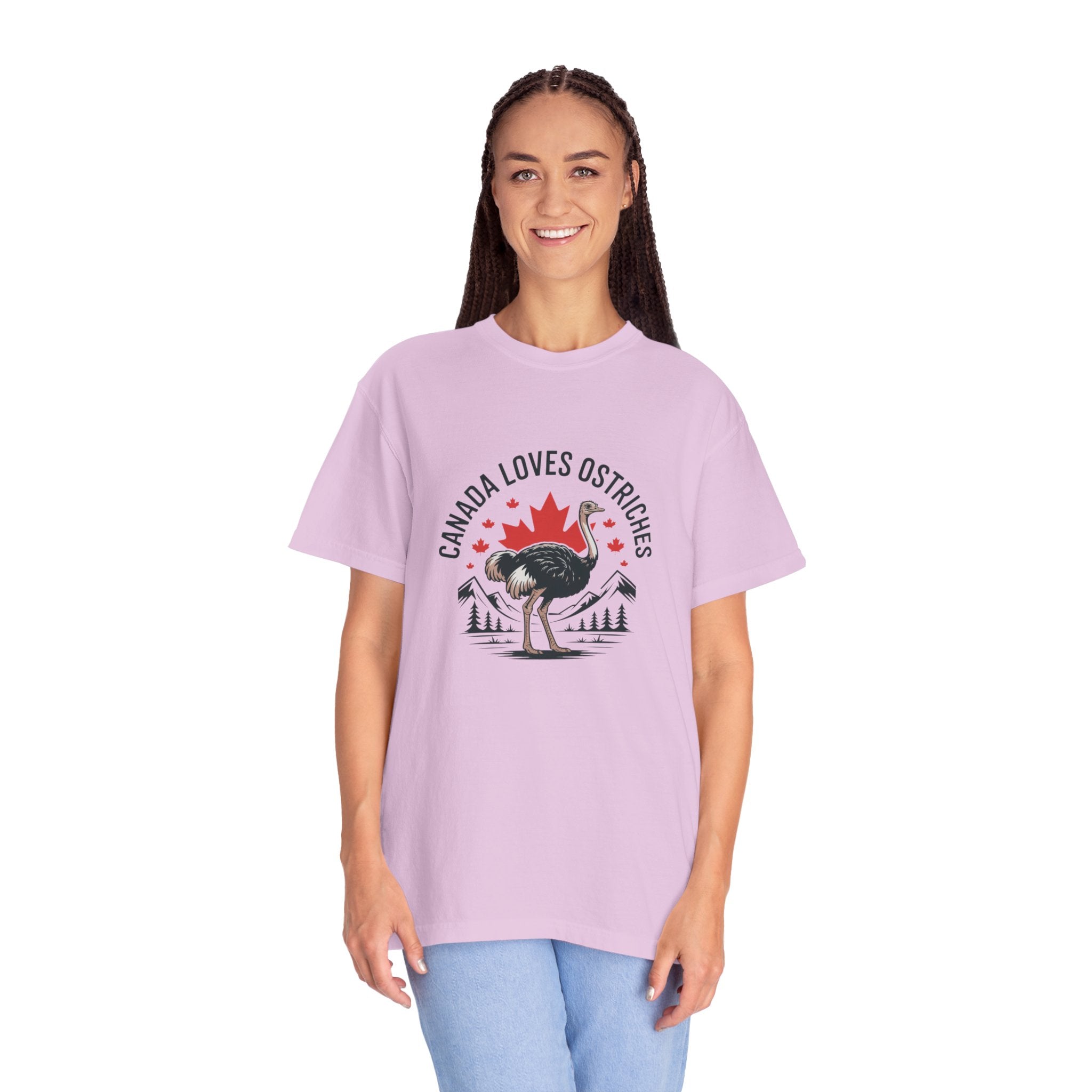 Canada Loves Ostriches T-Shirt — Canadian Novelty Graphic Tee
