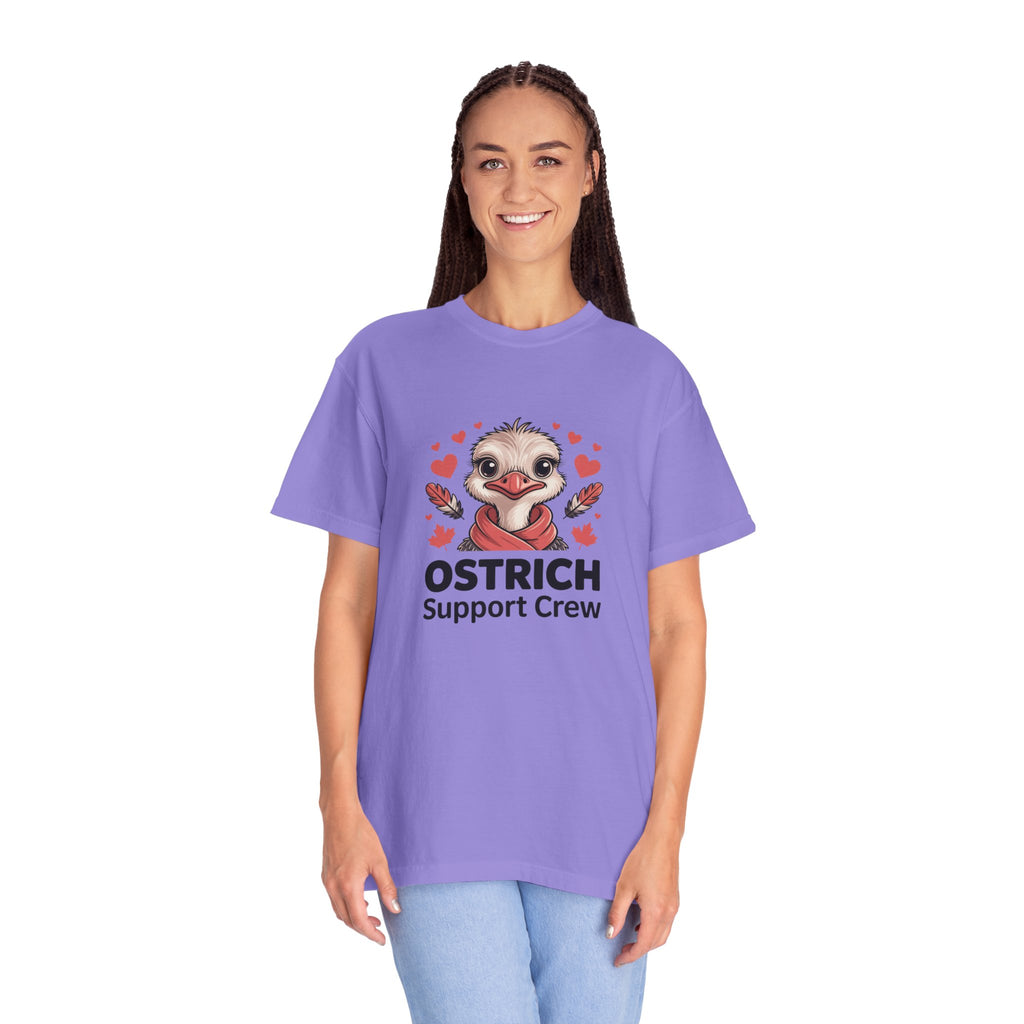 Ostrich Support Crew T-Shirt — Cute Ostrich Valentine Tee