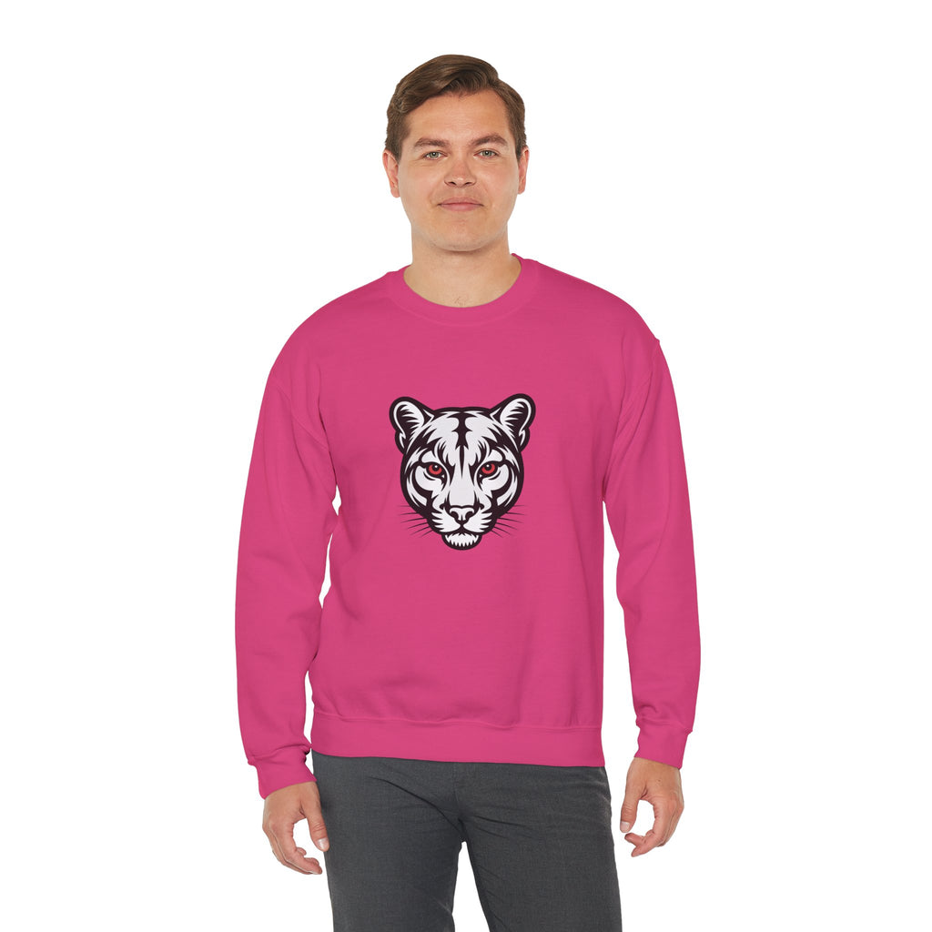 Cougar Face Crewneck Sweatshirt — Minimal Graphic