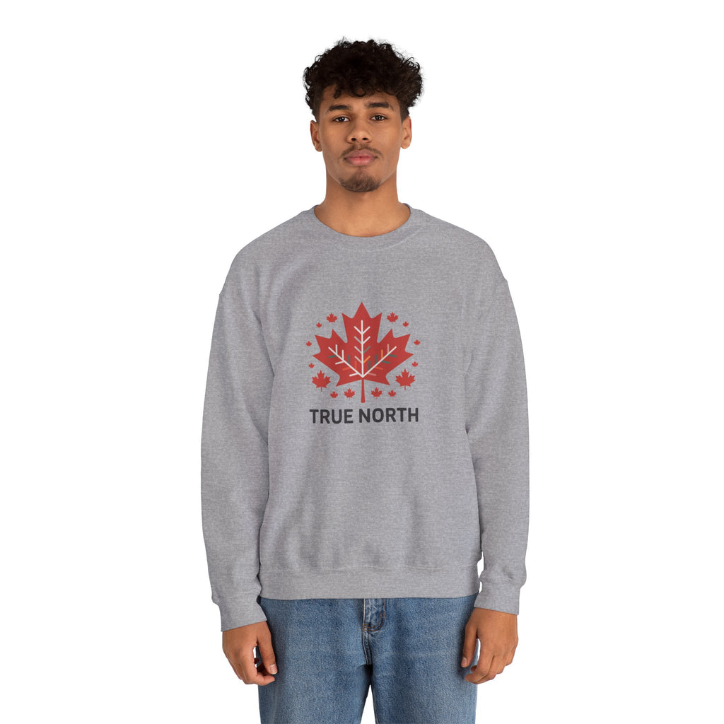 Crewneck Sweatshirt — True North Maple Leaf Graphic