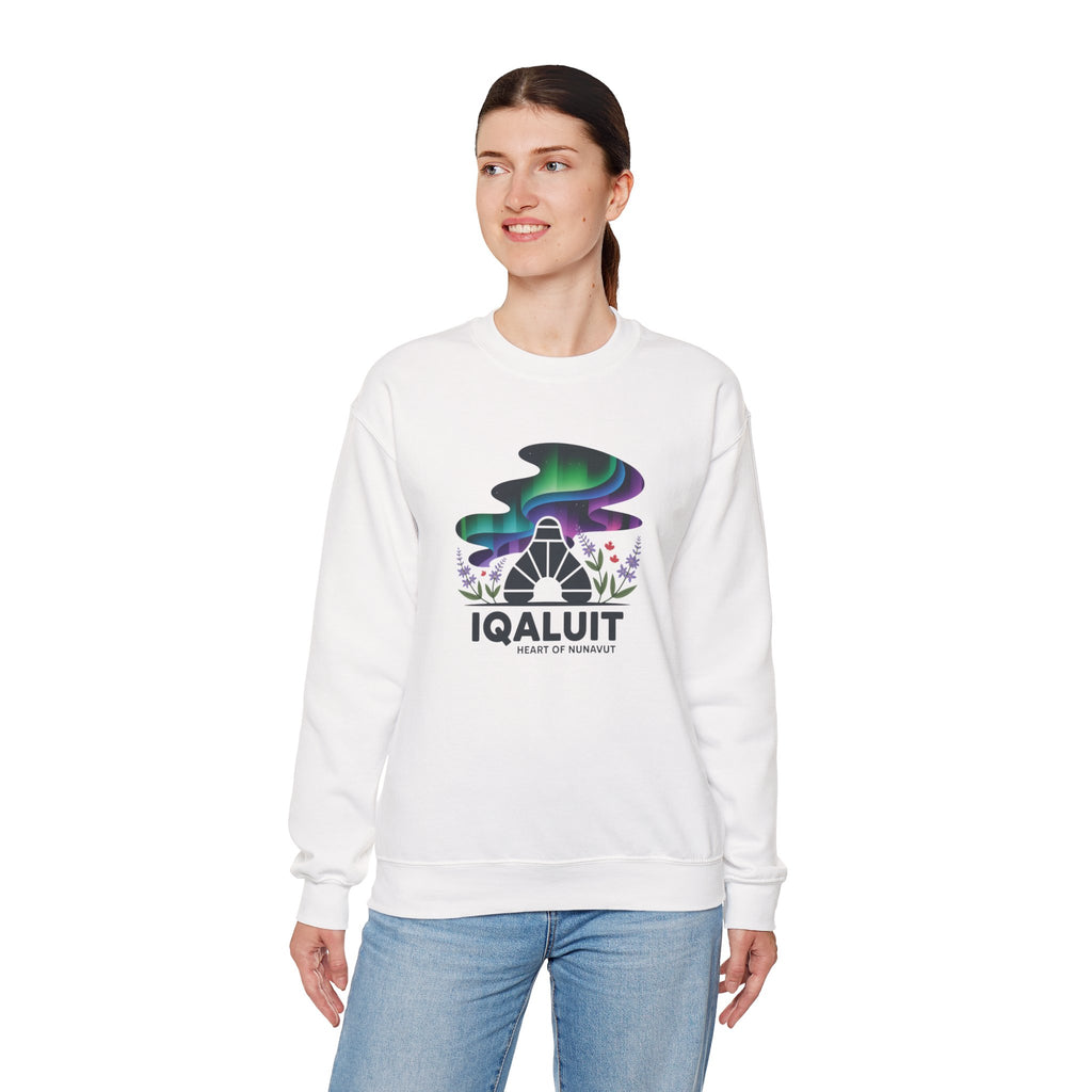 Iqaluit Northern Lights Sweatshirt – Heart of Nunavut Souvenir Crewneck