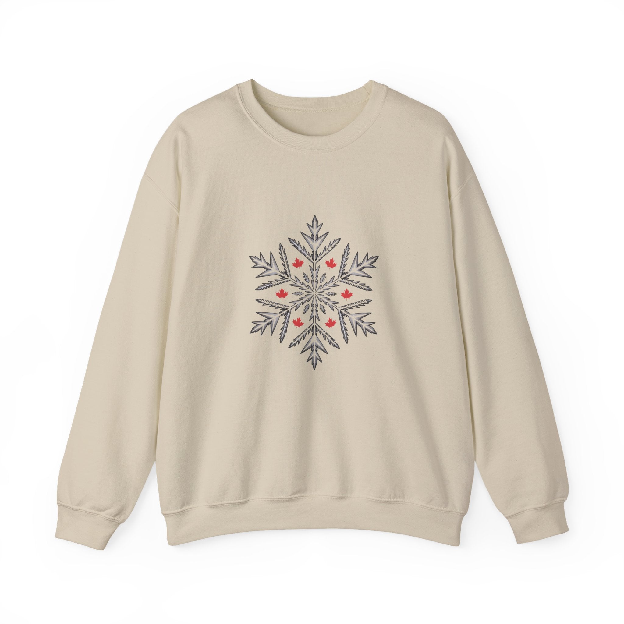 Minimal Snowflake Design with Red Berry Accents - Sweatshirt