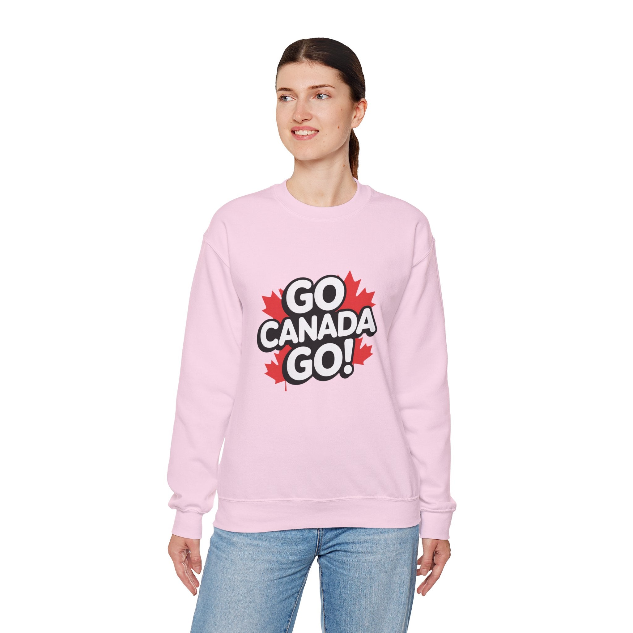 Go Canada Go! Crewneck Sweatshirt — Canadian Pride Maple Leaf Pullover