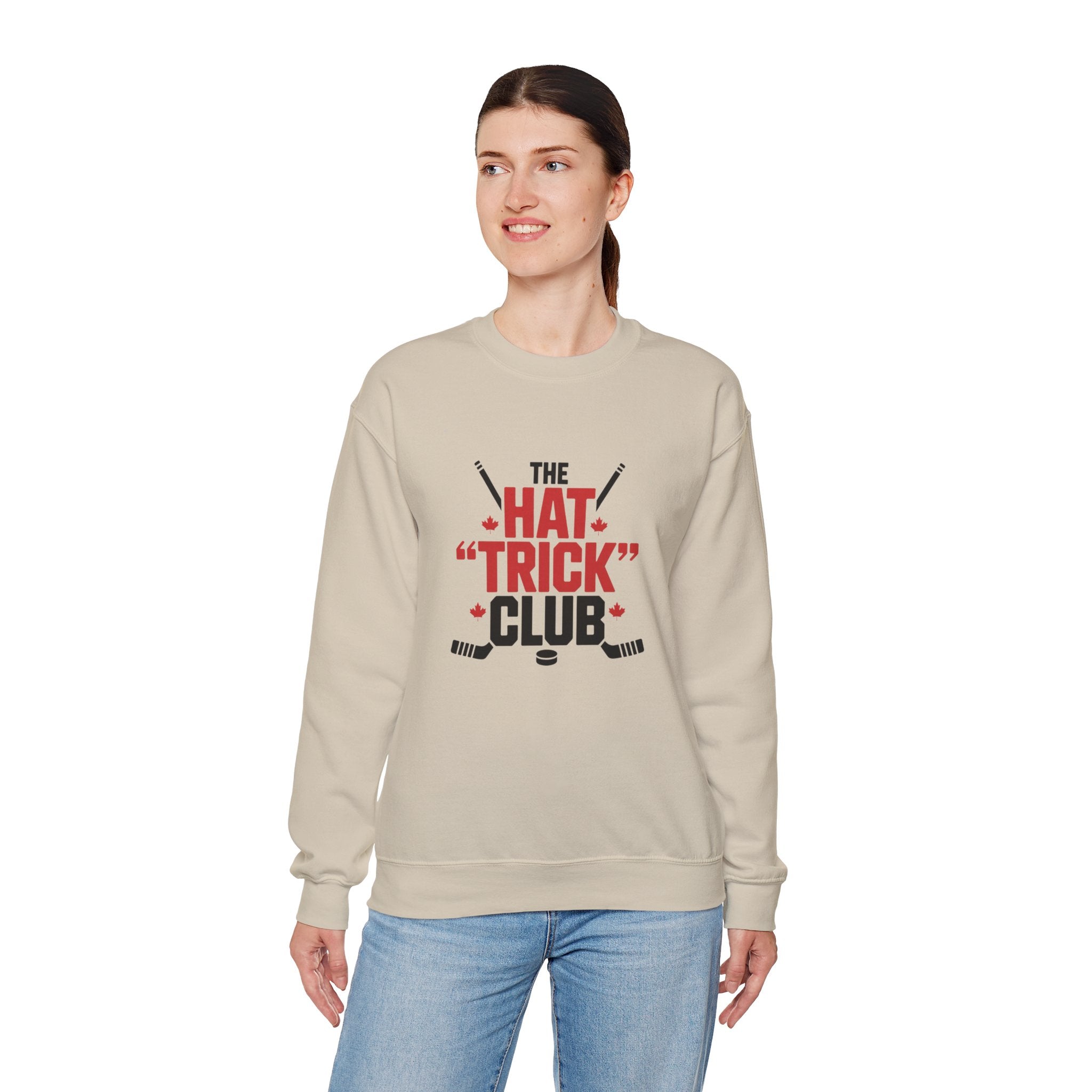 Hockey "Hat Trick" Club Crewneck Sweatshirt — Funny Hockey Player Gift