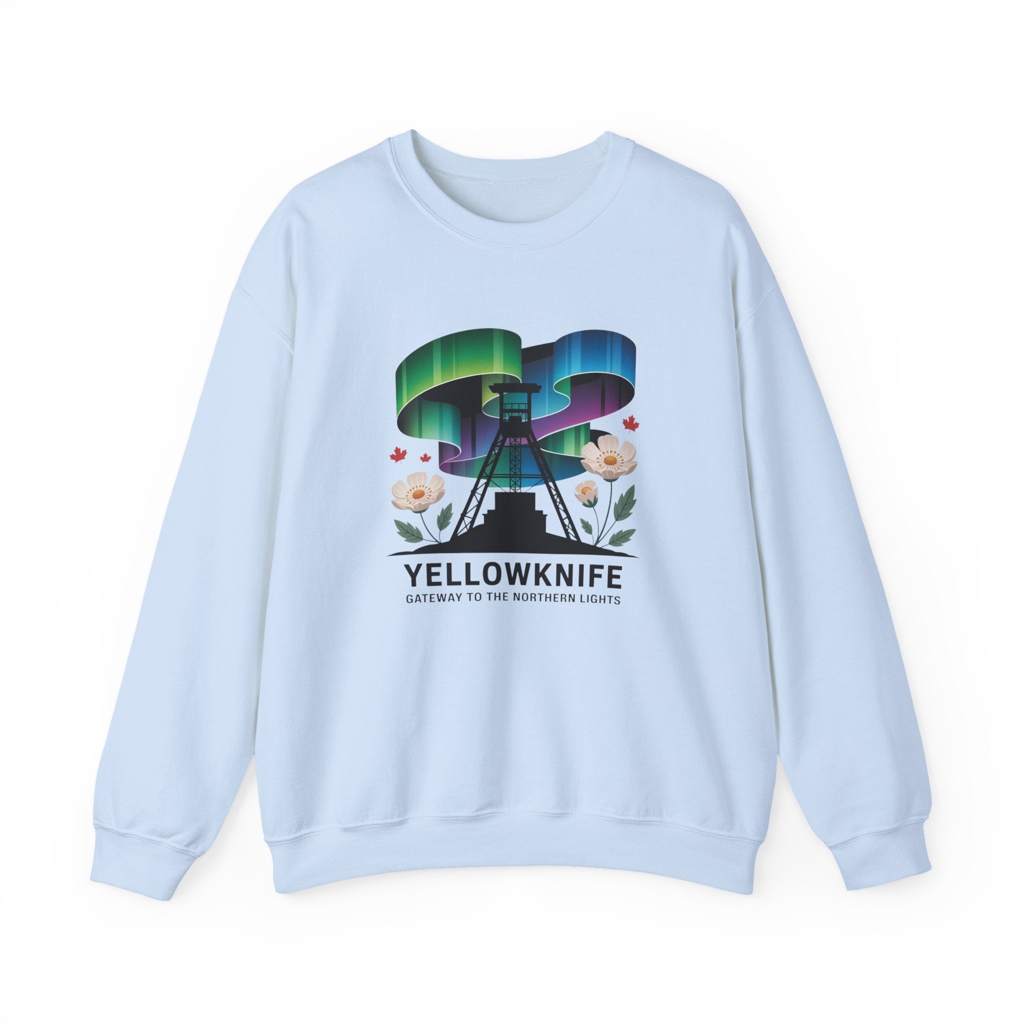 Yellowknife Northern Lights Crewneck Sweatshirt — Aurora Borealis Graphic
