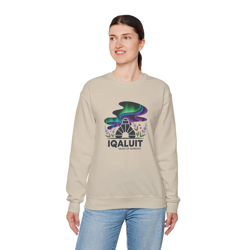 Iqaluit Northern Lights Sweatshirt – Heart of Nunavut Souvenir Crewneck