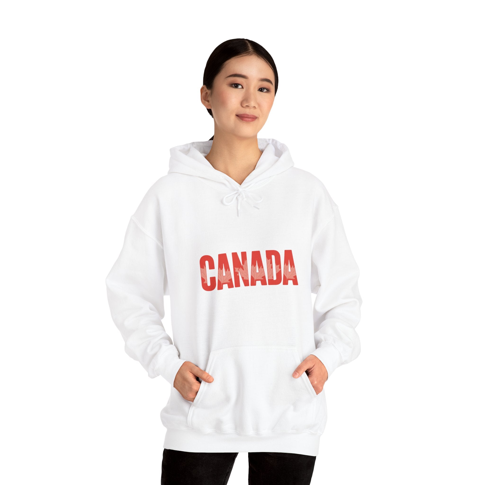 Canada Hoodie - Vintage Red Text Pullover for Canada Pride