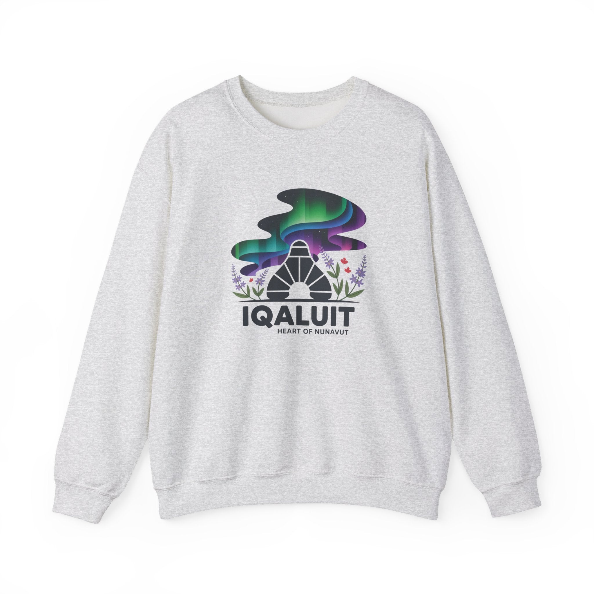 Iqaluit Northern Lights Sweatshirt – Heart of Nunavut Souvenir Crewneck