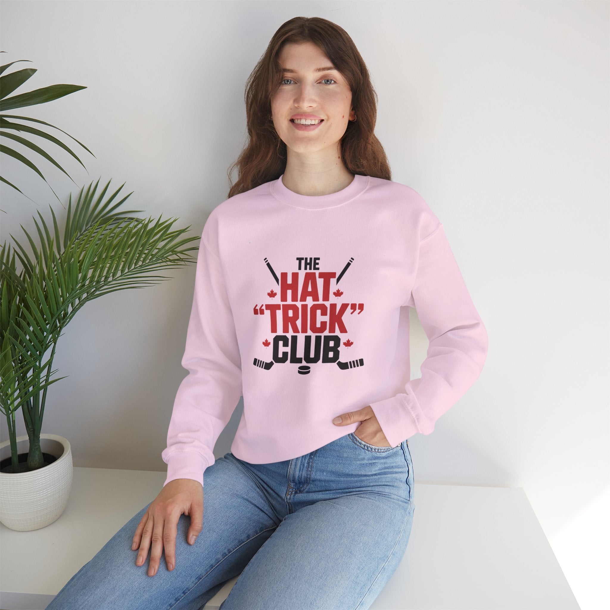 Hockey "Hat Trick" Club Crewneck Sweatshirt — Funny Hockey Player Gift