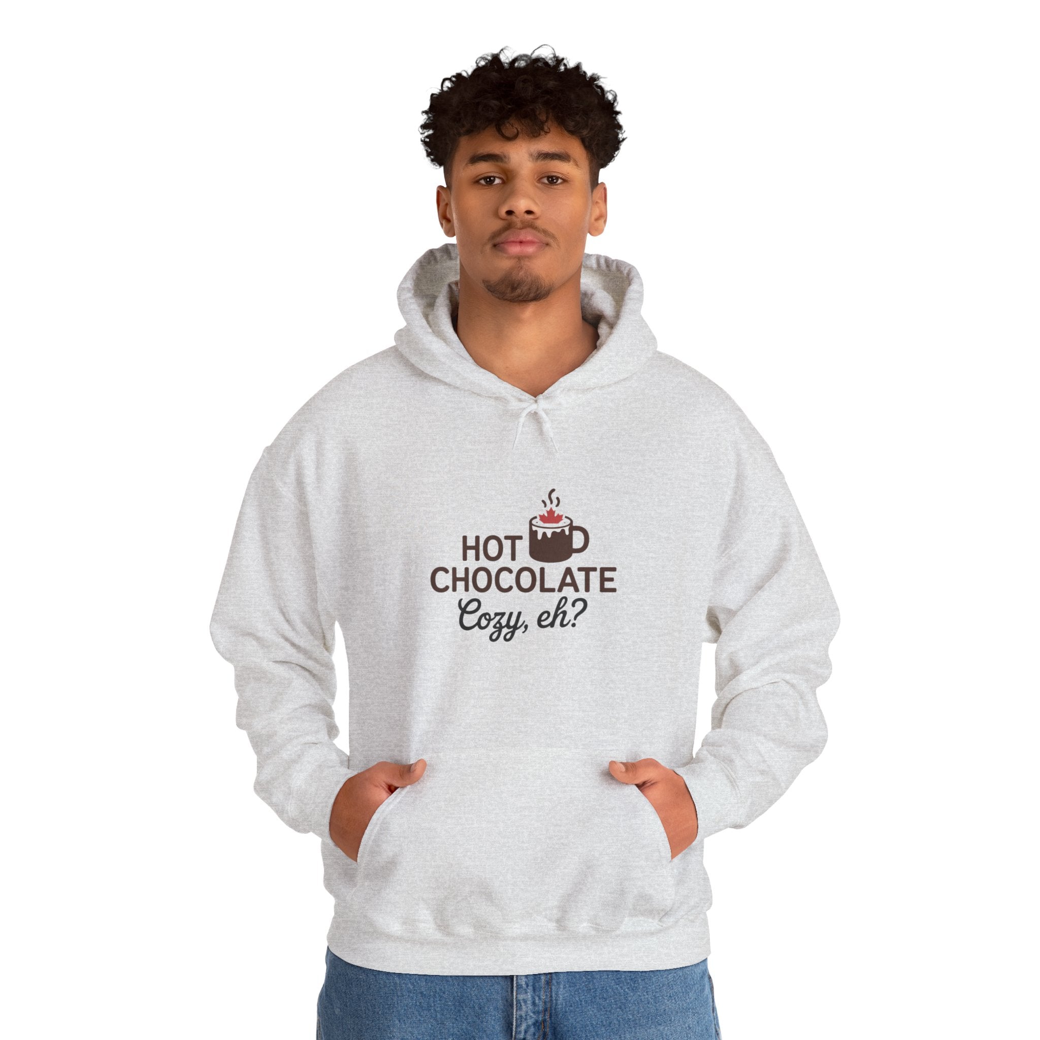 Hot Chocolate Cozy Hoodie — "Hot Chocolate Cozy, eh?" Winter Sweatshirt