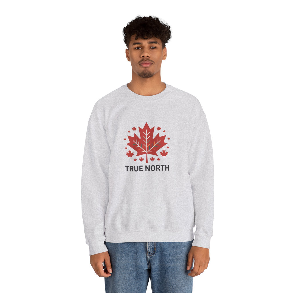 Crewneck Sweatshirt — True North Maple Leaf Graphic