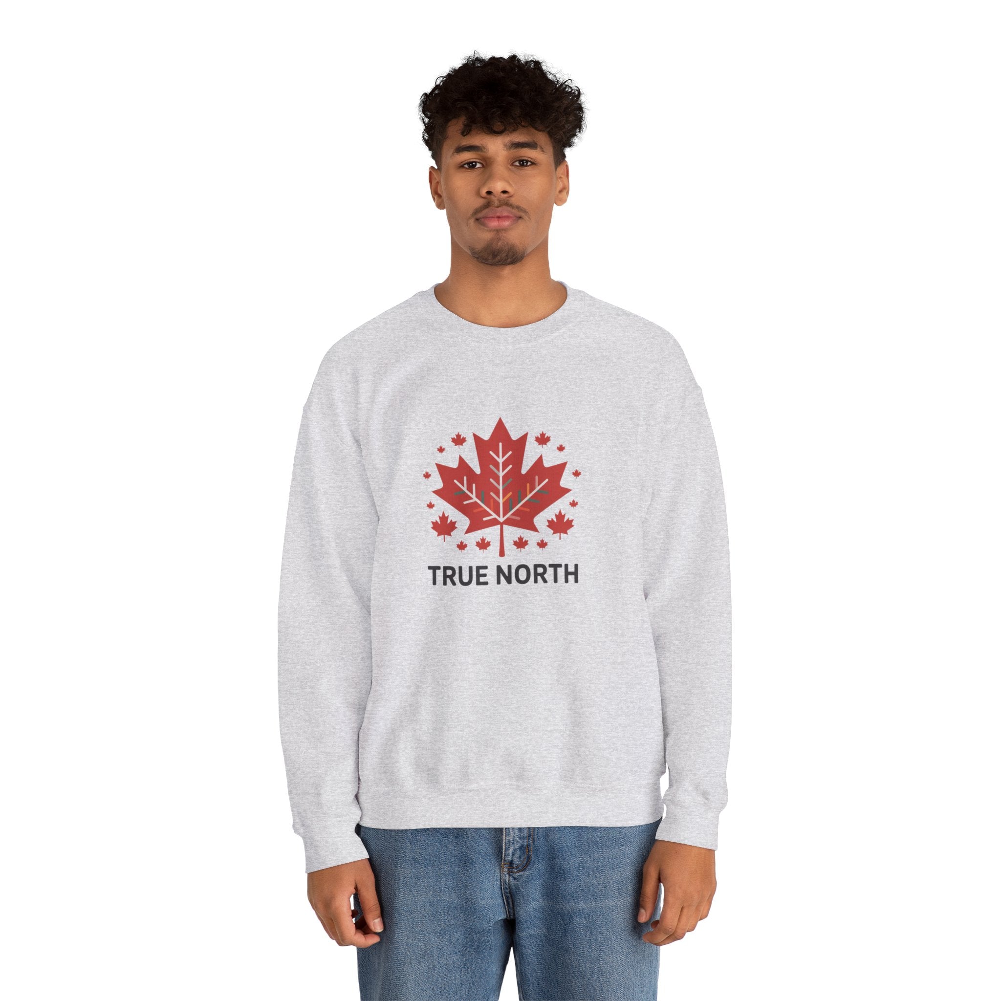 Crewneck Sweatshirt — True North Maple Leaf Graphic