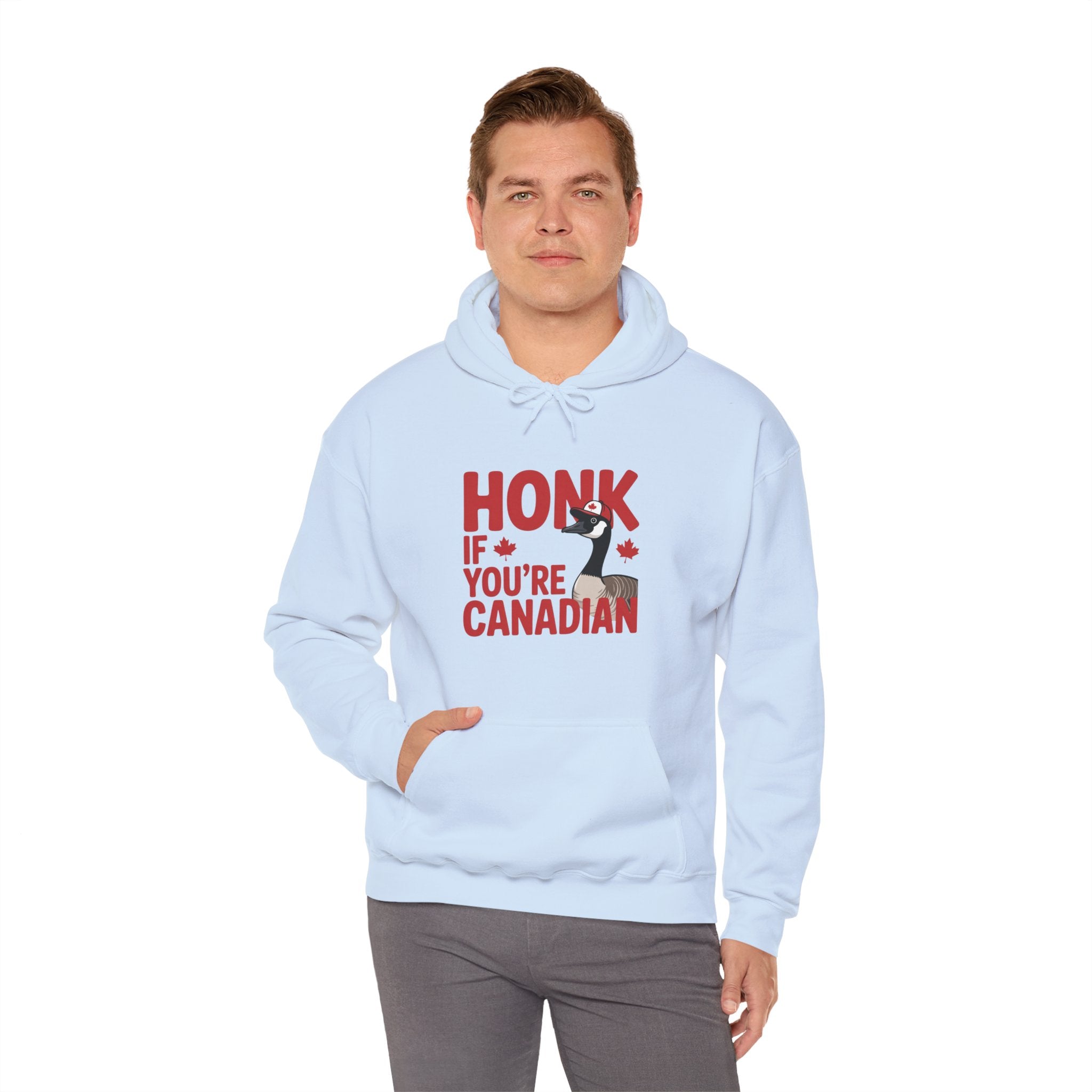 Hoodie - "Honk If You're Canadian" Maple Goose Canada Pride Sweatshirt
