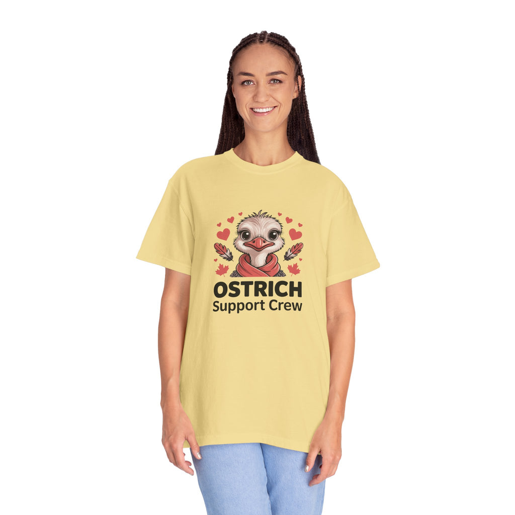 Ostrich Support Crew T-Shirt — Cute Ostrich Valentine Tee