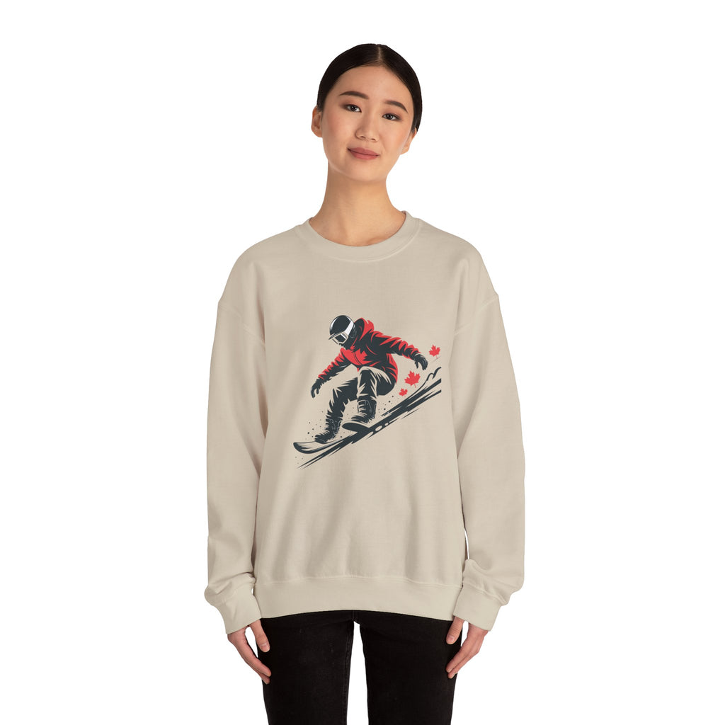 Snowboarder Graphic Sweatshirt – Red Jacket Winter Snowboarding Crewneck