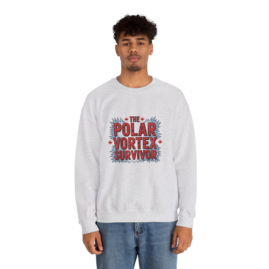 Polar Vortex Survivor Sweatshirt — Funny Winter Cold Weather Crewneck