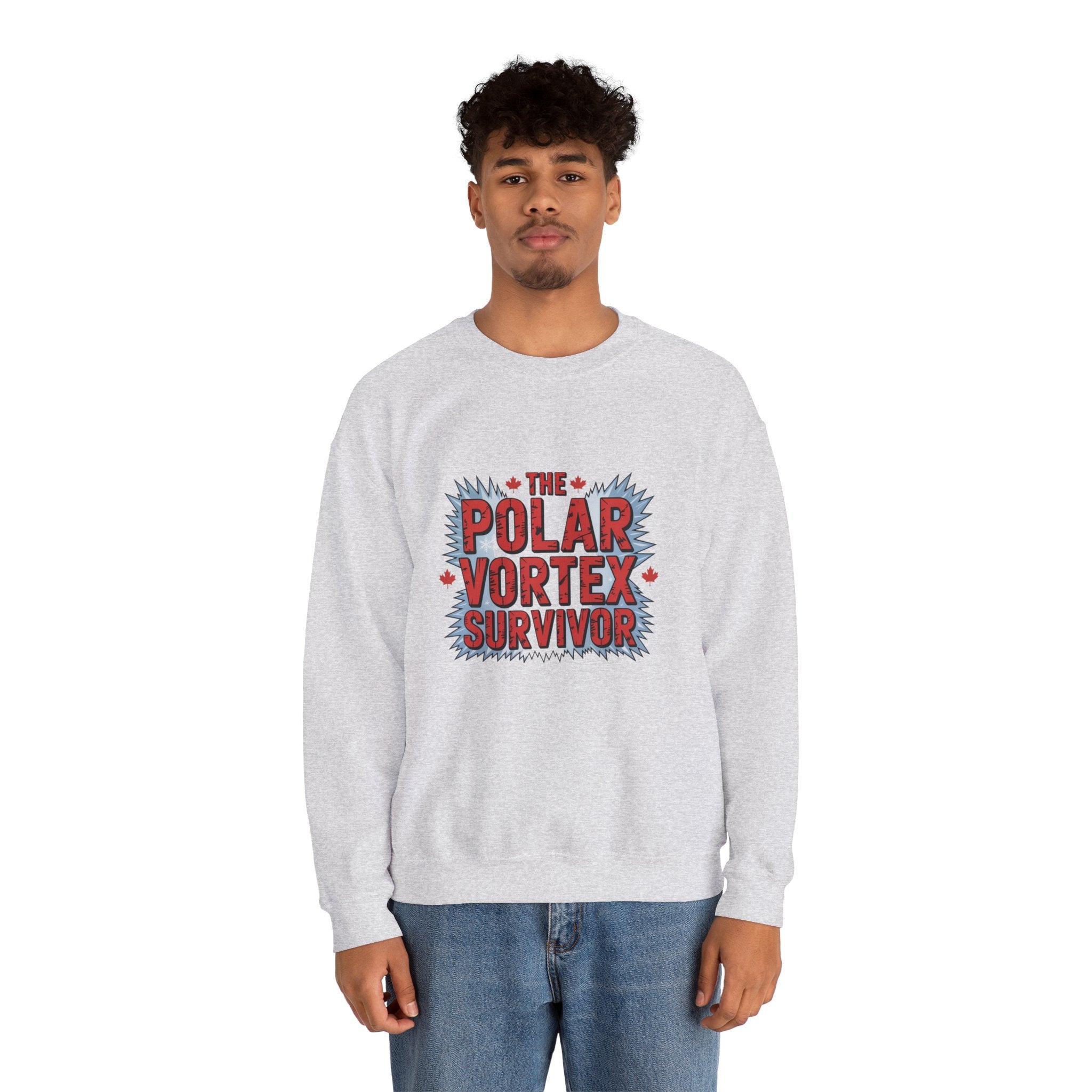 Polar Vortex Survivor Sweatshirt — Funny Winter Cold Weather Crewneck