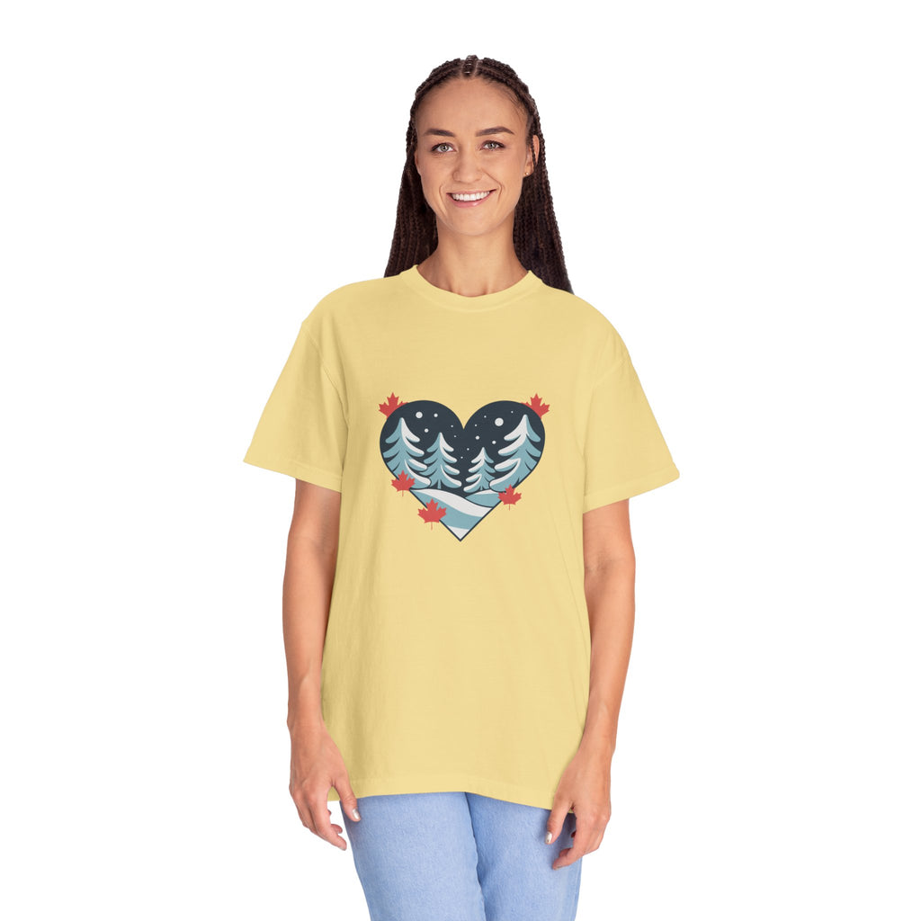 Heart Pine Forest T-Shirt — Winter Woodland Nature Tee