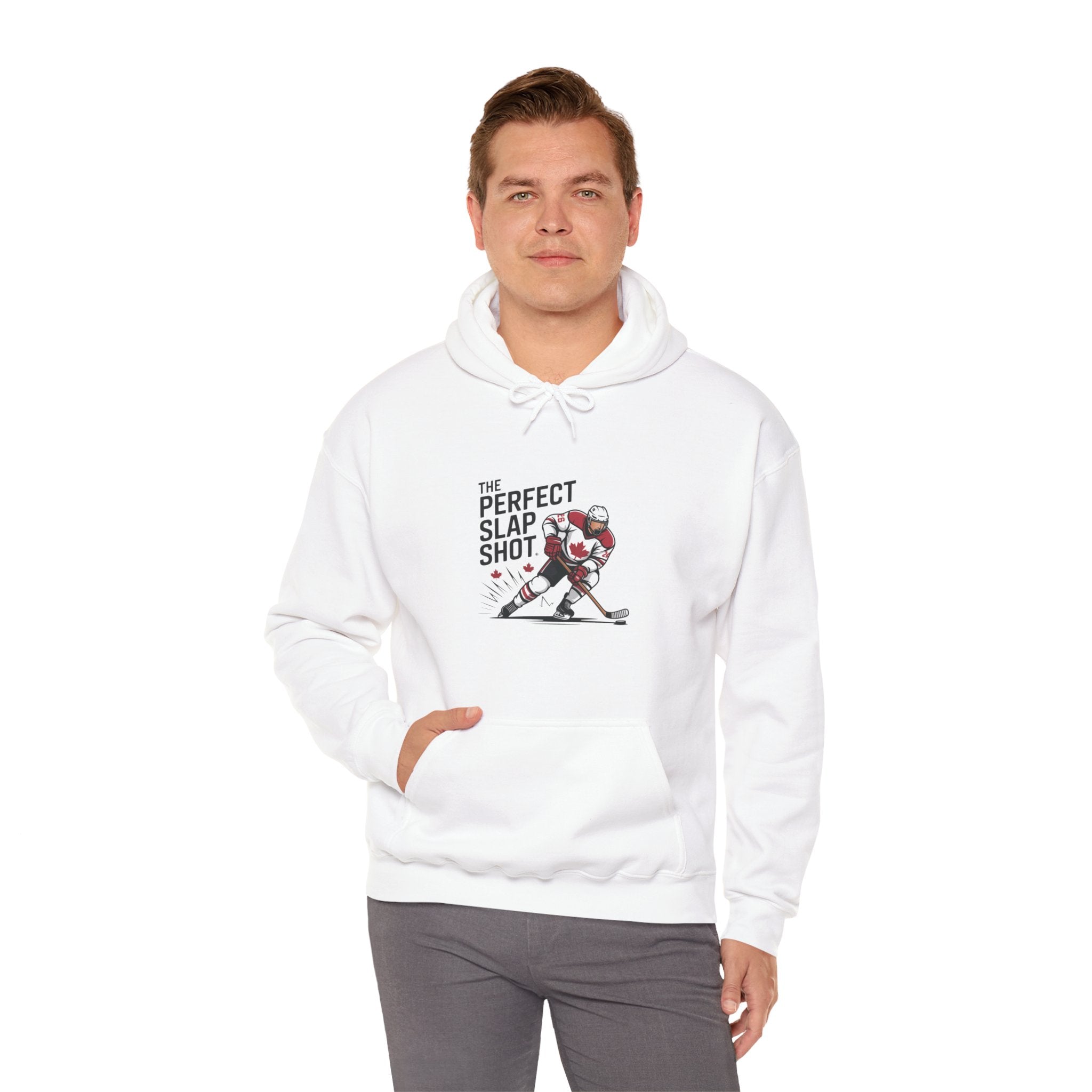 Hockey Slapshot Hoodie – "The Perfect Slap Shot" Graphic Hooded Sweatshirt